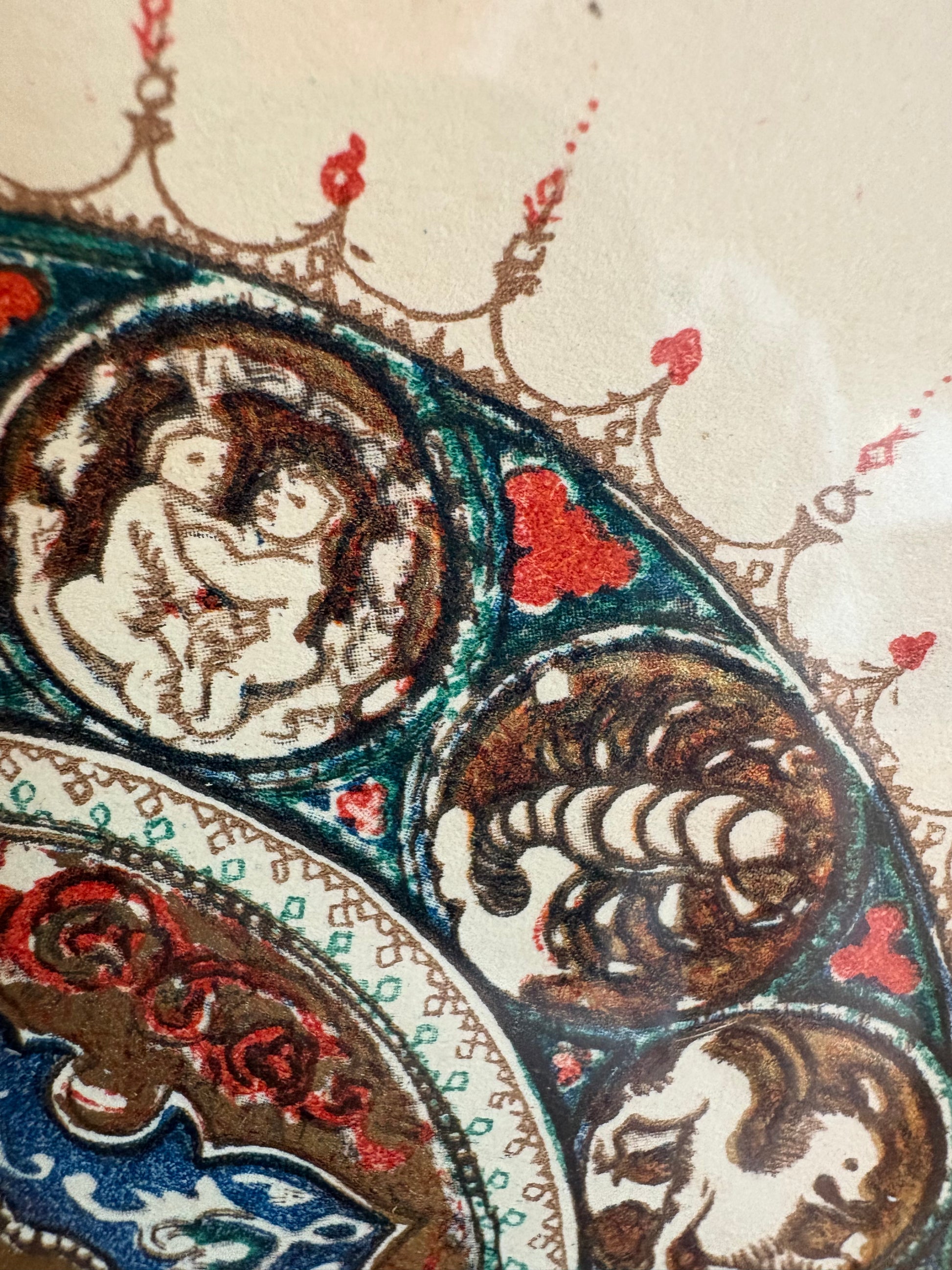 1925 Mariette Lydis gilded offset lithograph, “Zodiac”, mandala, framed art, antique