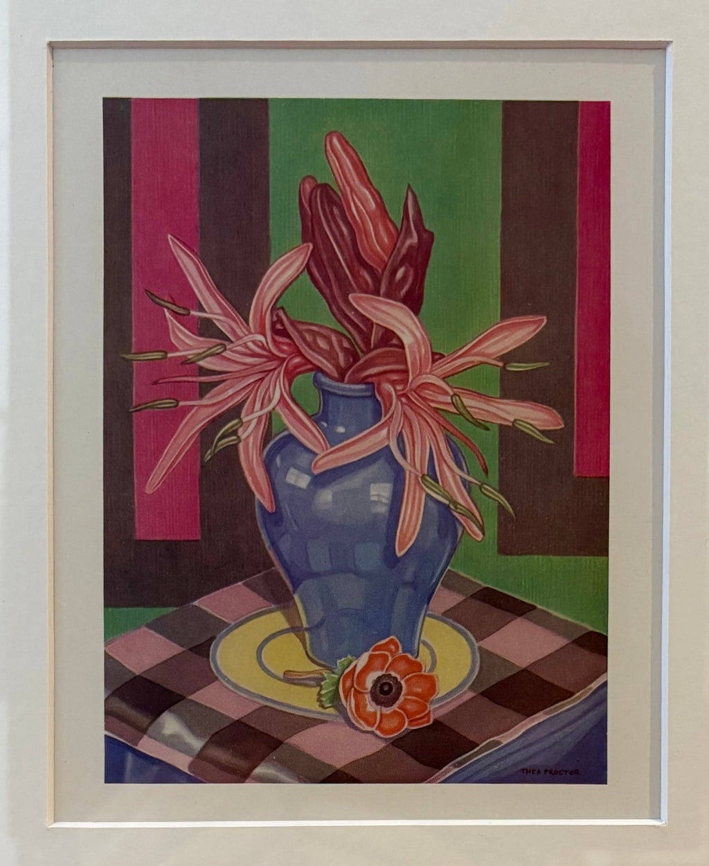 Thea Proctor 1930s antique print, “Lilies”, Australian art