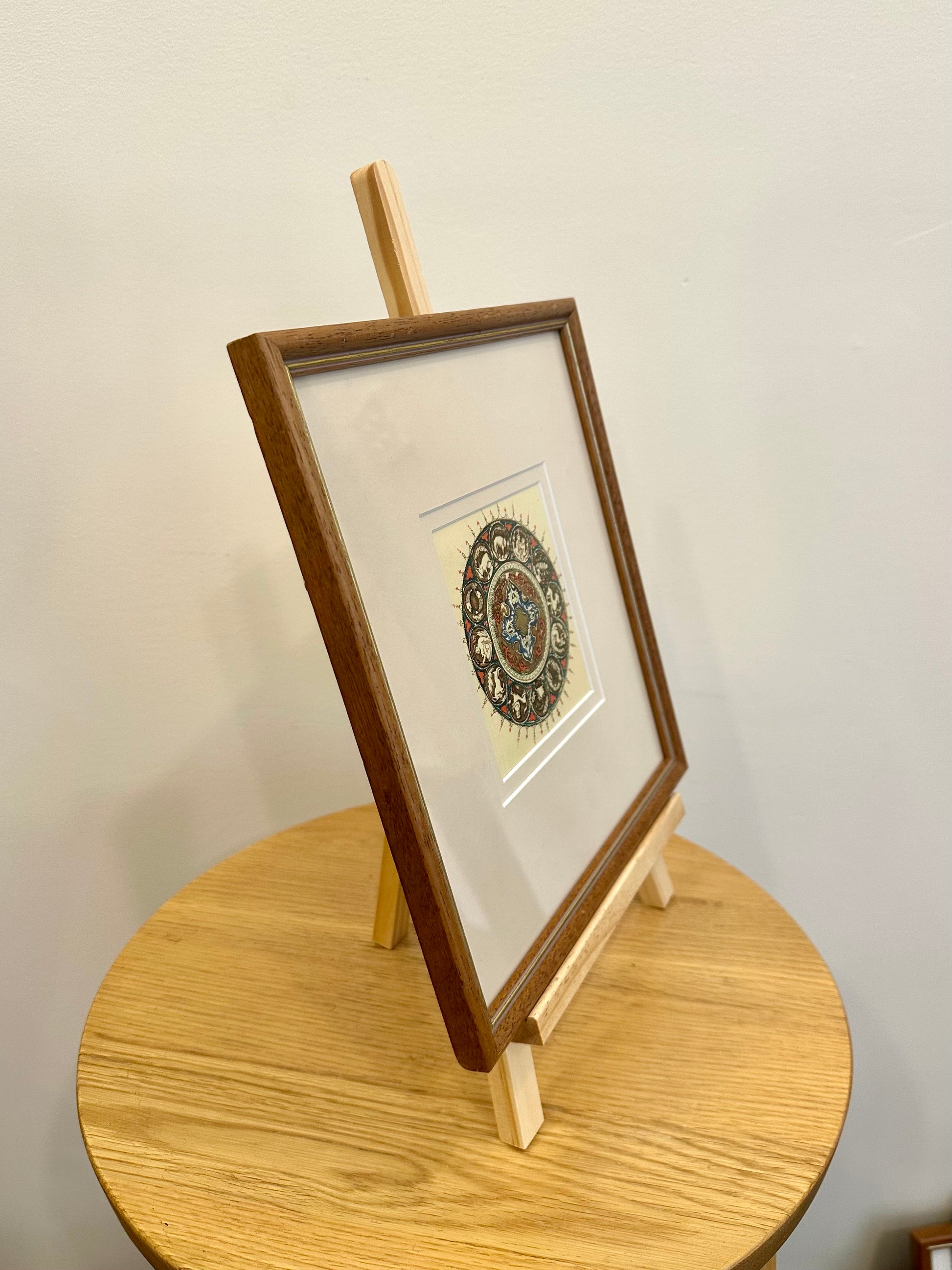 1925 Mariette Lydis gilded offset lithograph, “Zodiac”, mandala, framed art, antique
