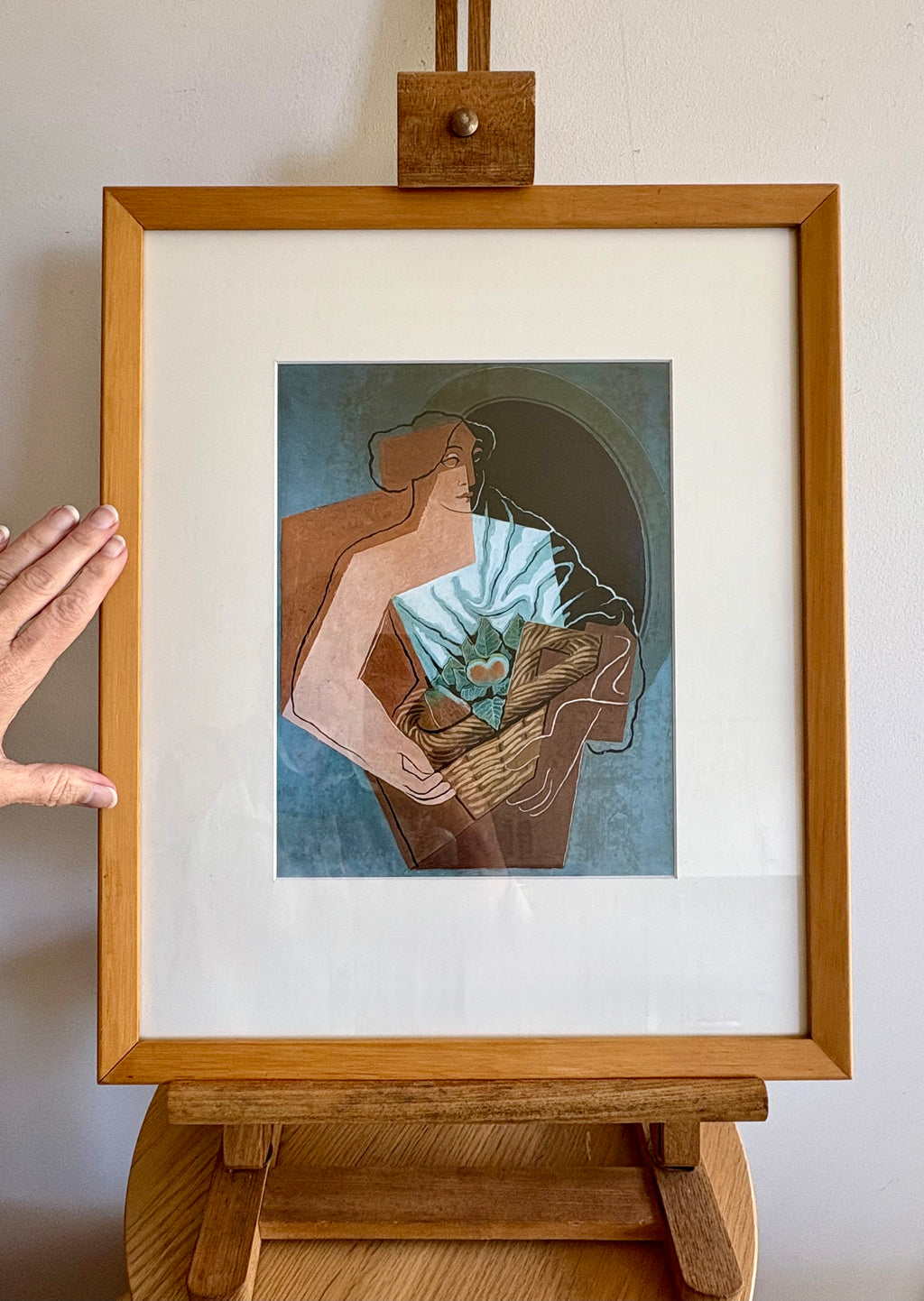 Vintage Juan Gris print, “Woman with Basket”, framed art, Cubism