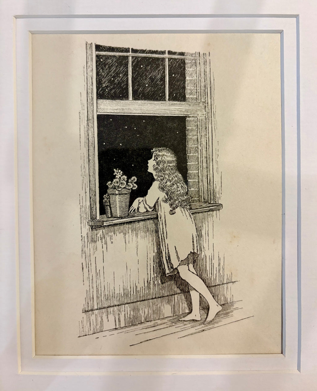 1920s Authentic antique Ida Rentoul Outhwaite print "Blossom", 1st Edition UK, framed vintage art