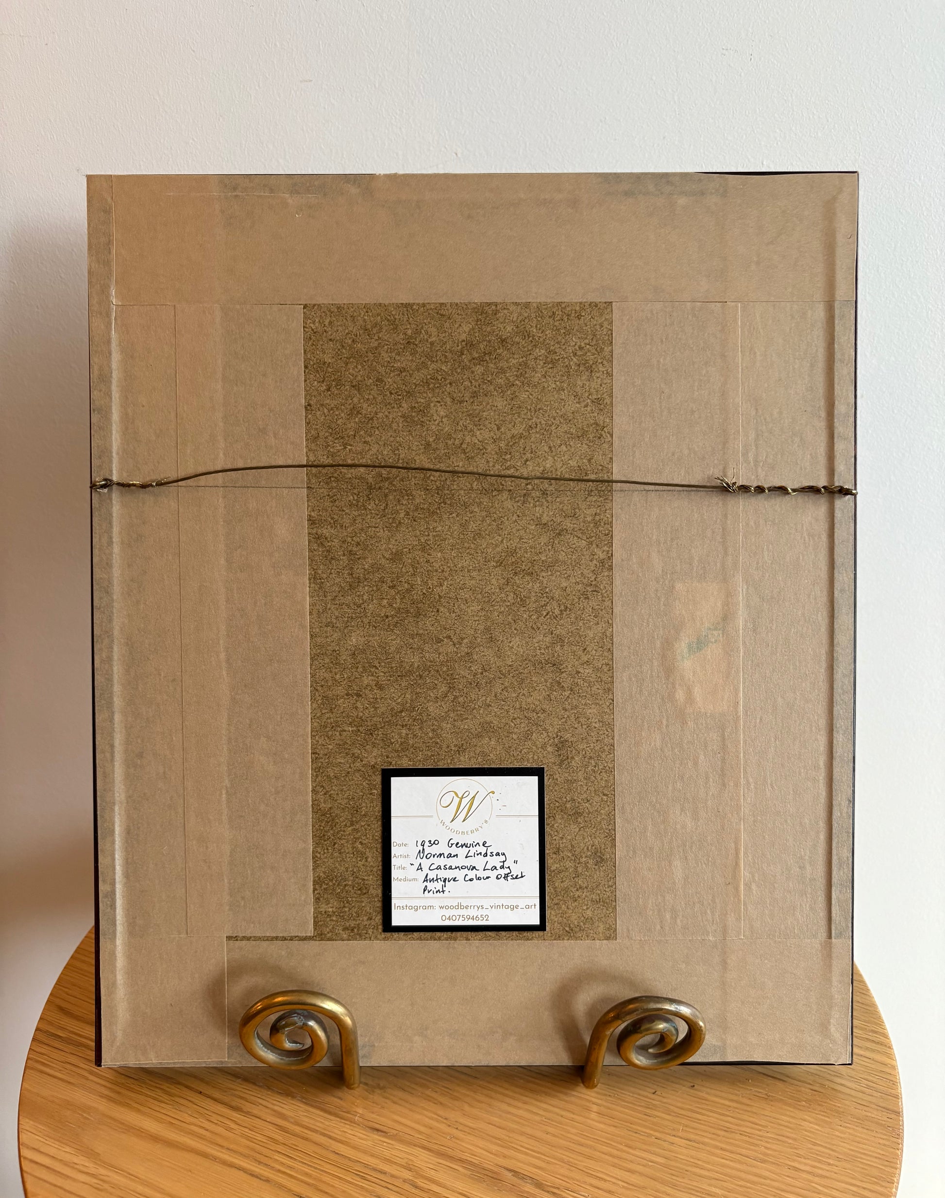 1930 Genuine antique print, Norman Lindsay, "Casanova Lady", Art Deco, framed vintage art