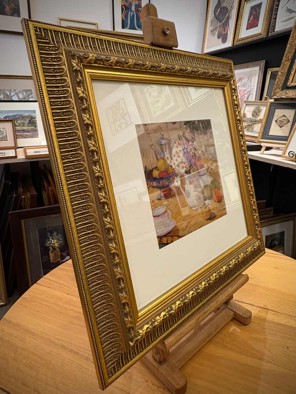 Margaret Preston gallery print, floral still-life, vintage framed art