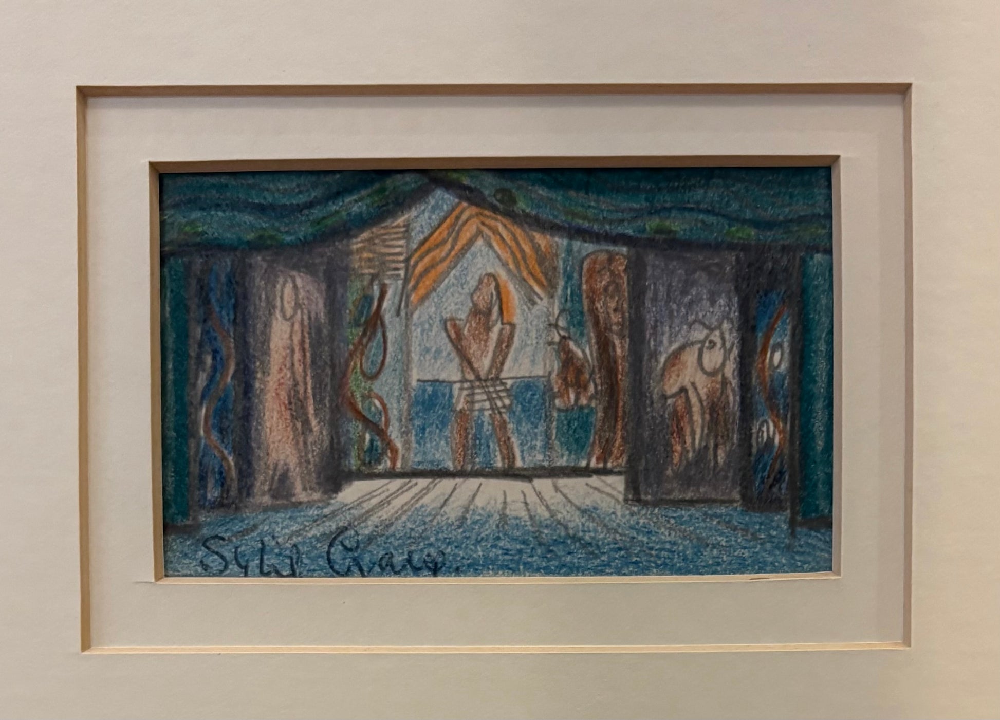 Original Sybil Craig Mid Century drawing, Australian framed artwork