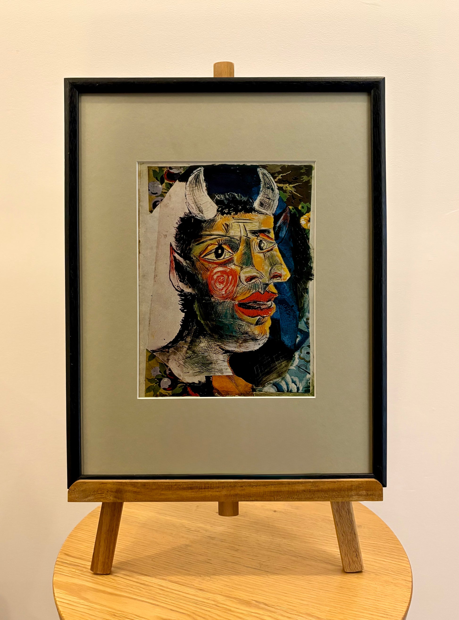 1960s Picasso print, vintage framed art, “Faun” Mid Century