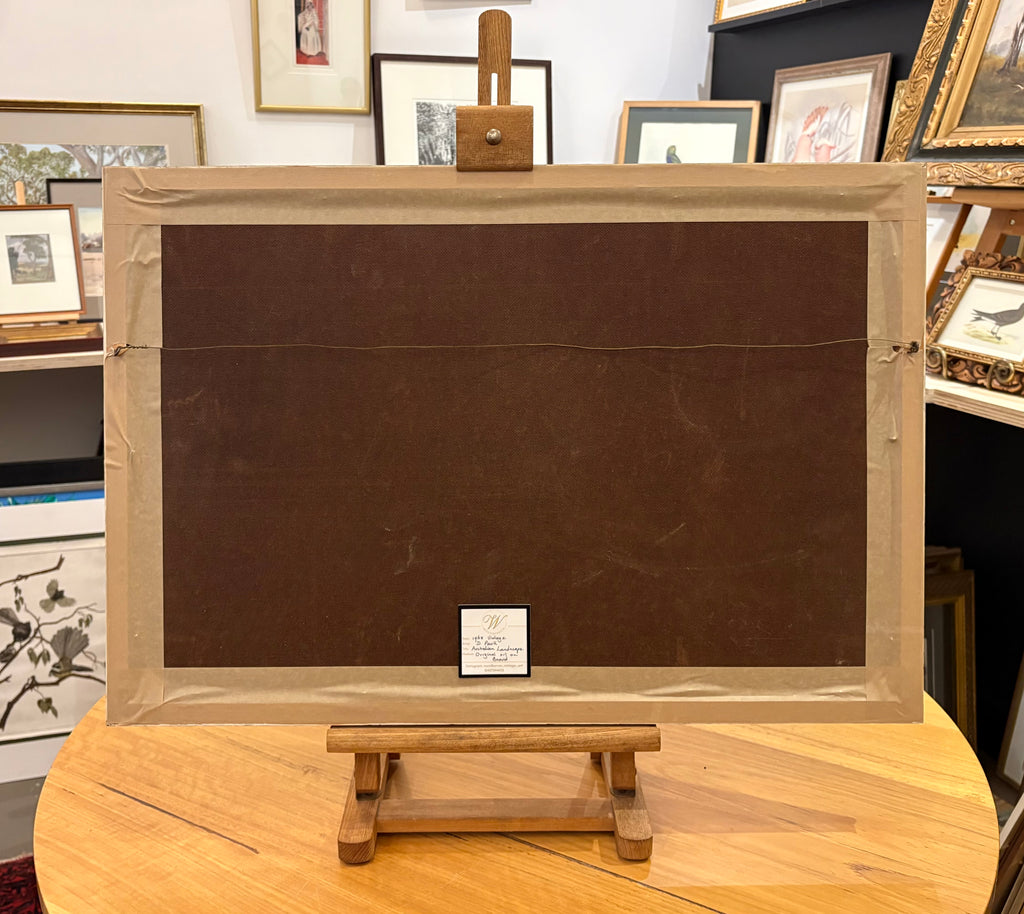 Mid Century original Australian landscape painting, signed framed artwork