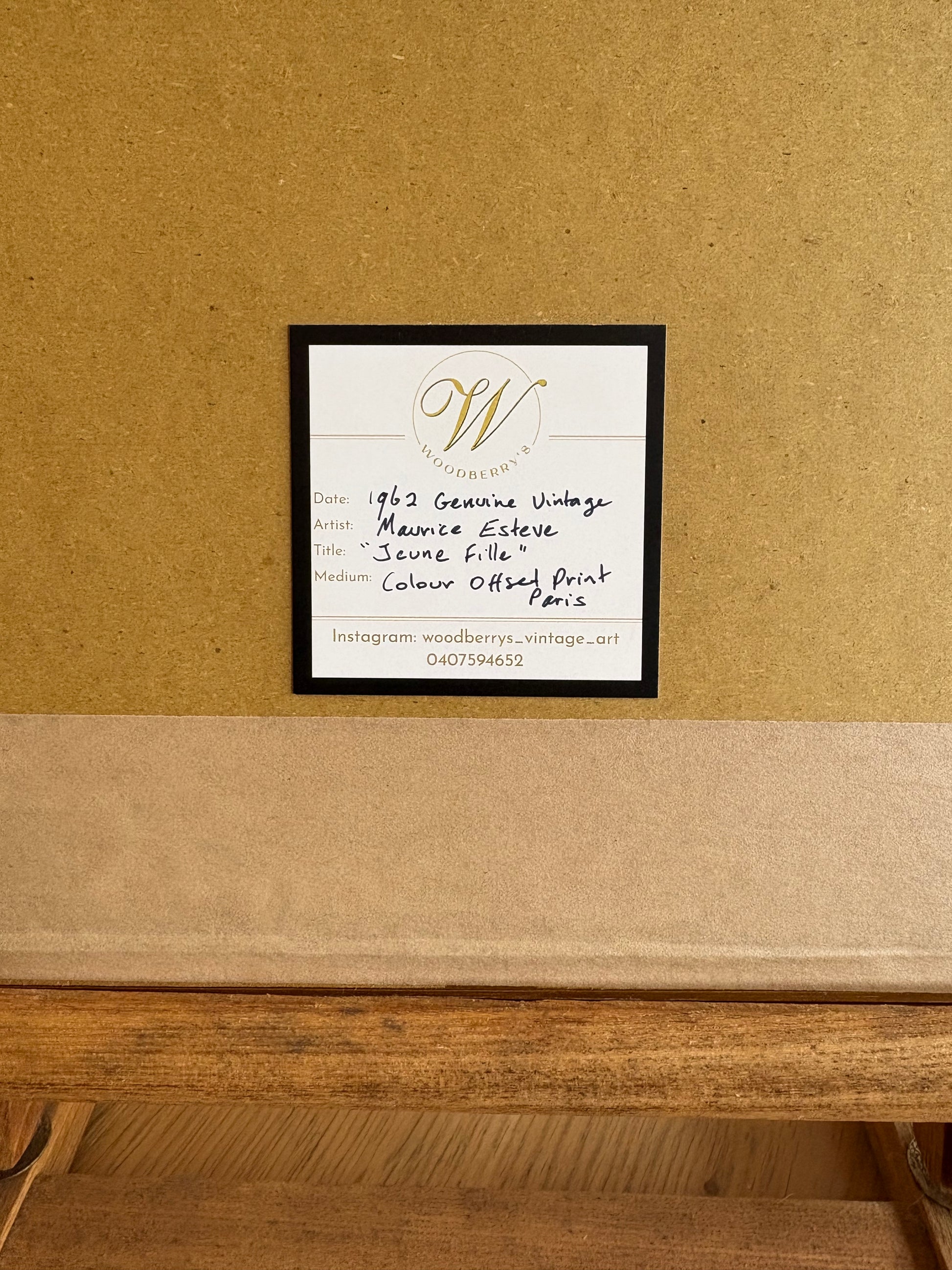 1962 Abstract print, Maurice Esteve, Mid-Century, framed art, French, vintage