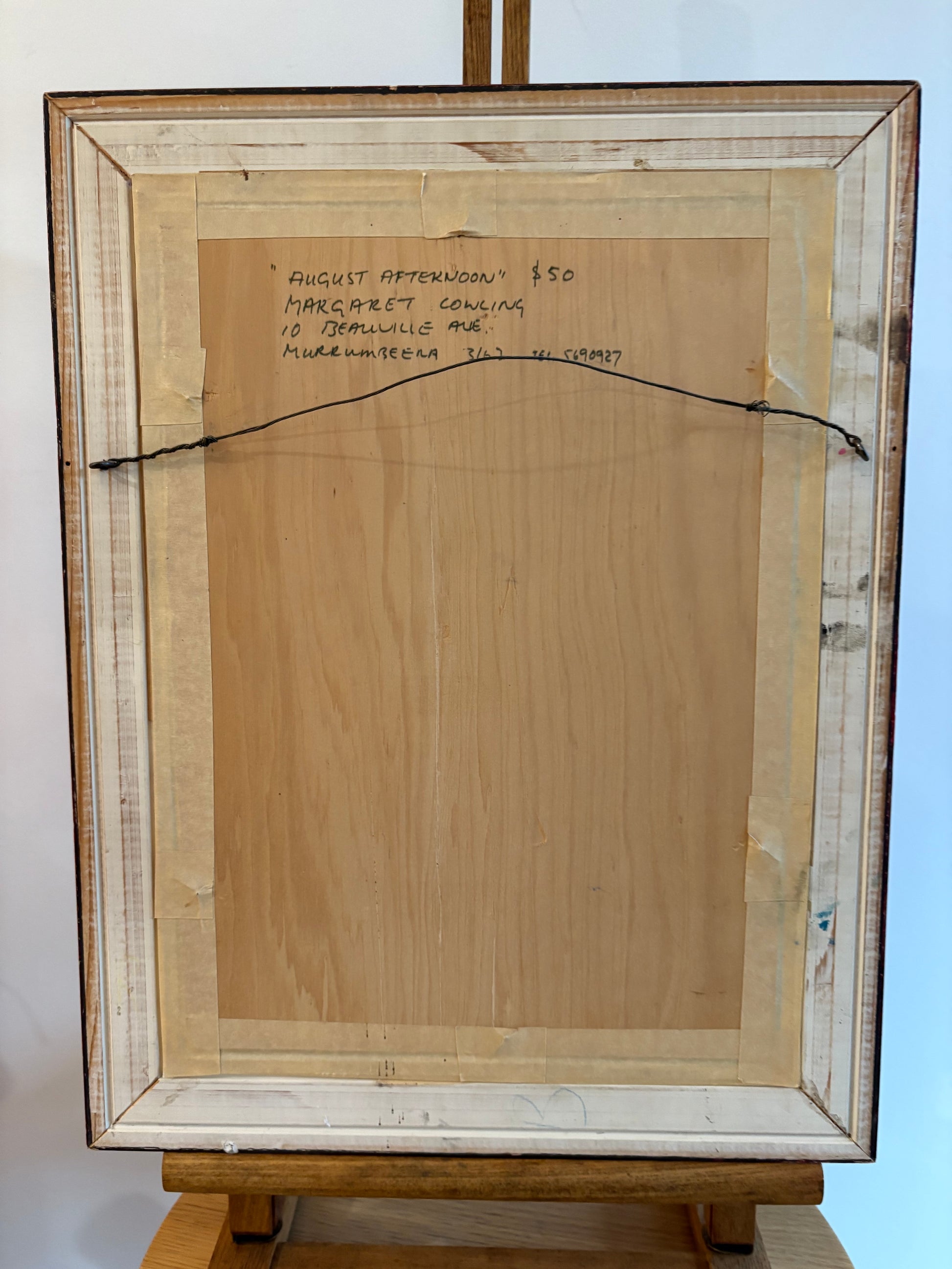 Vintage original oil painting on board, Margaret Cowling, fishing boats, jetty, seaside, framed art