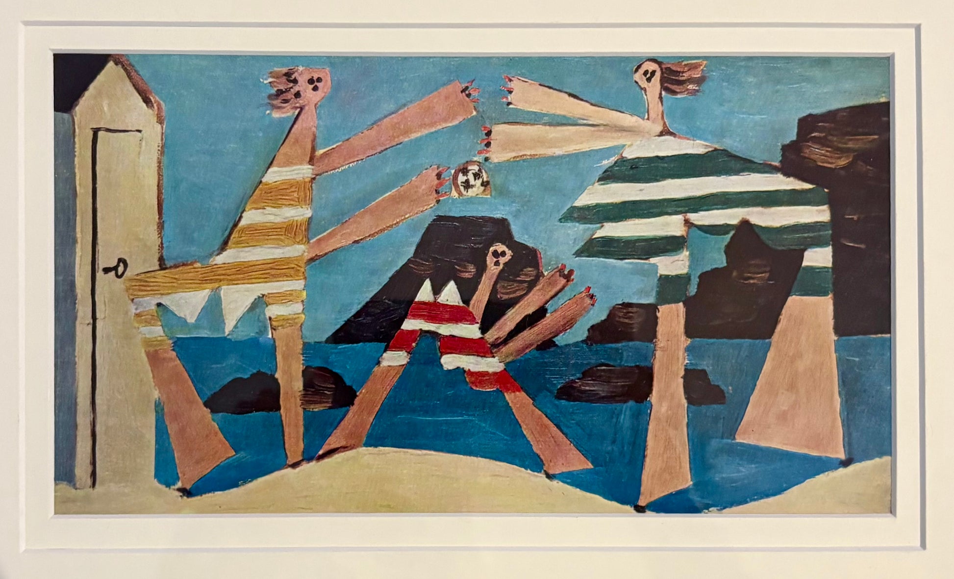 1960s Picasso print, vintage framed art, “Bathers” Mid Century