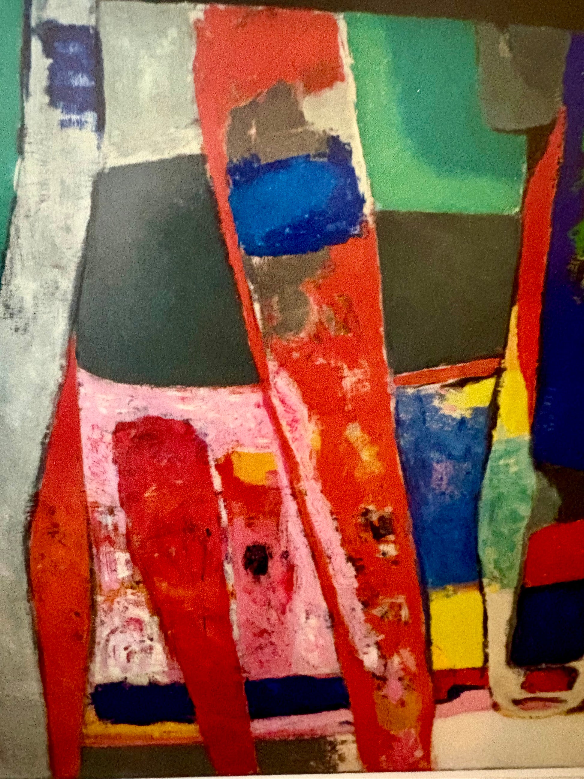 1960s Abstract print, Maurice Esteve, Mid-Century, framed art, French, vintage