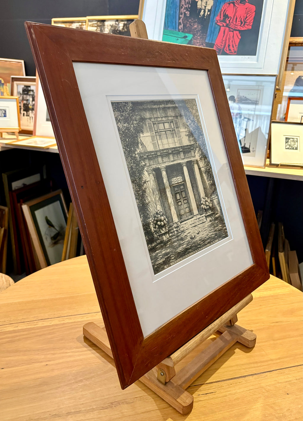 1920s Antique Hardy Wilson collotype print, Architecture, NSW, framed art