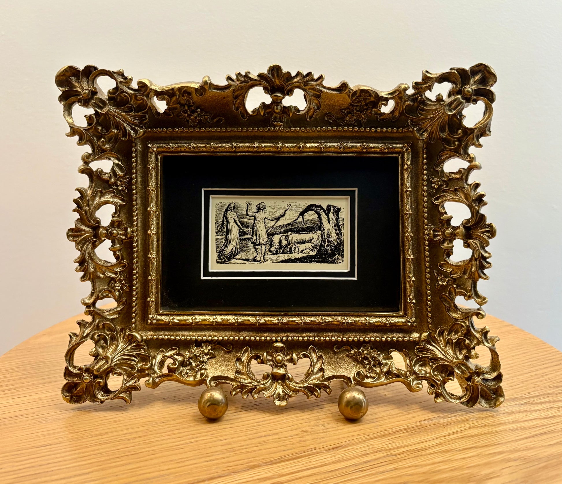 1923 antique print after William Blake, gilt frame, vintage framed art