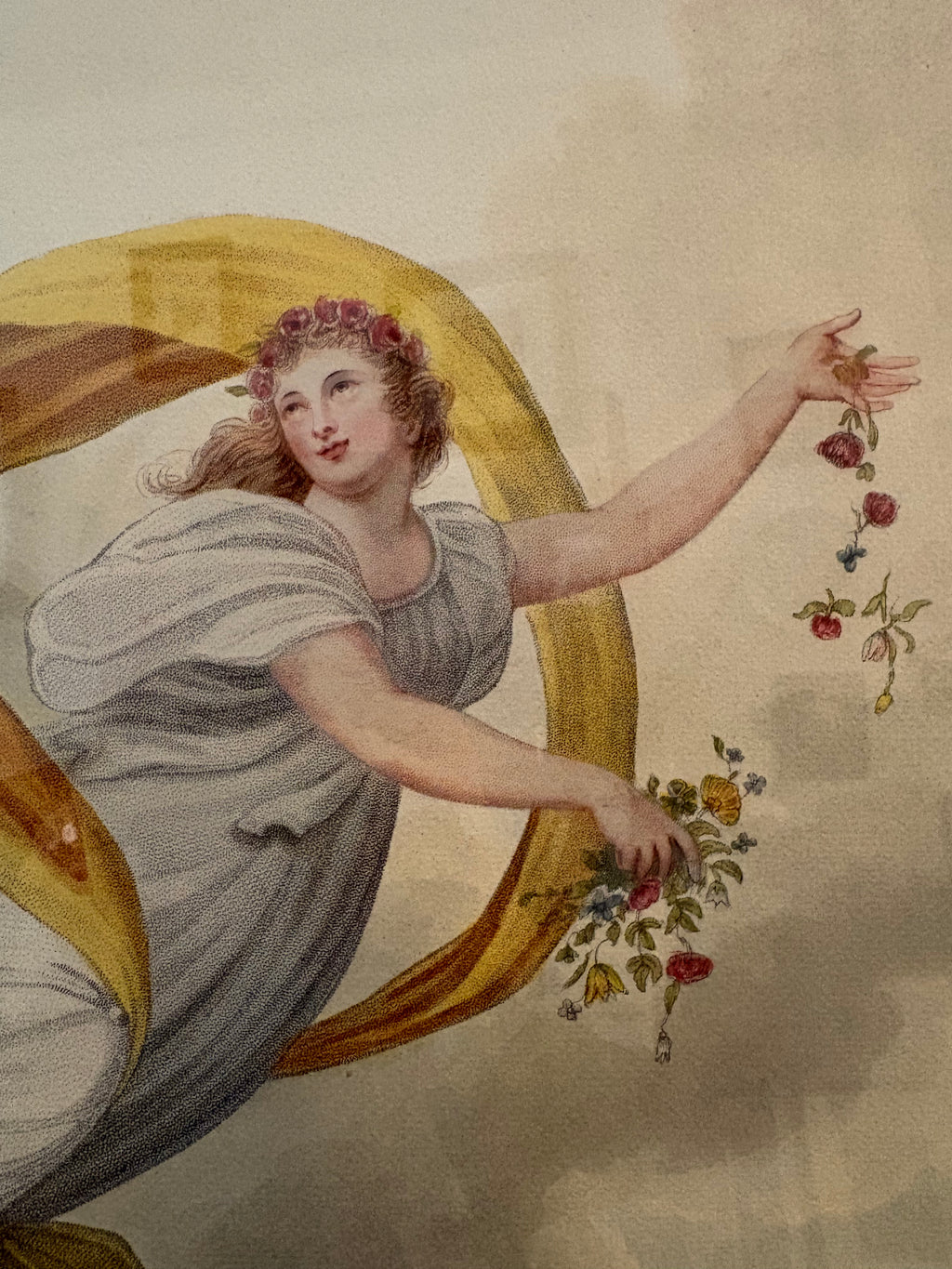 Large high quality Temple of Flora print, Robert Thornton, goddess, gilt framed art