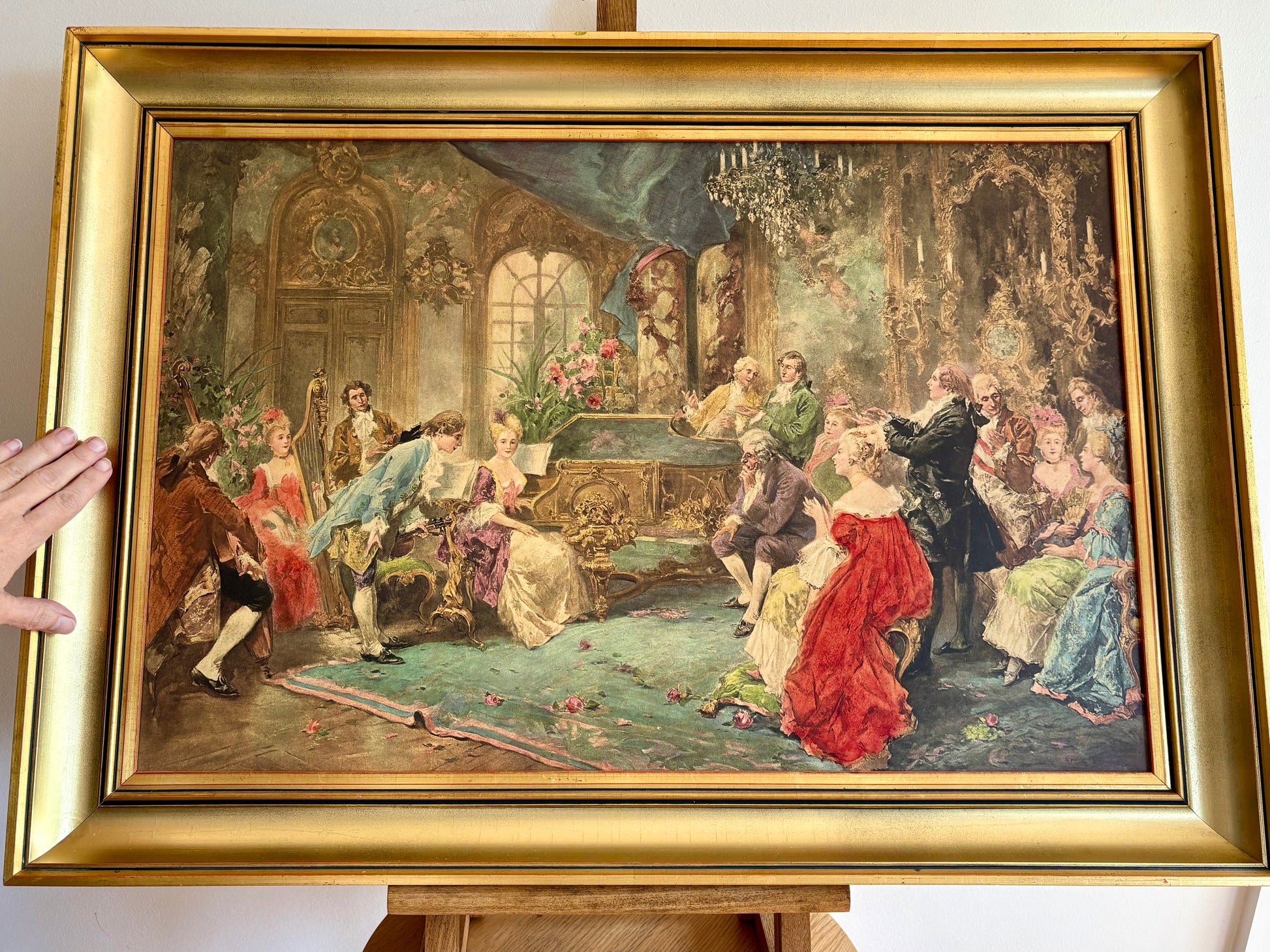 Vintage framed print, “Mozart at the Court of Marie Antoinette", Vicente García de Paredes