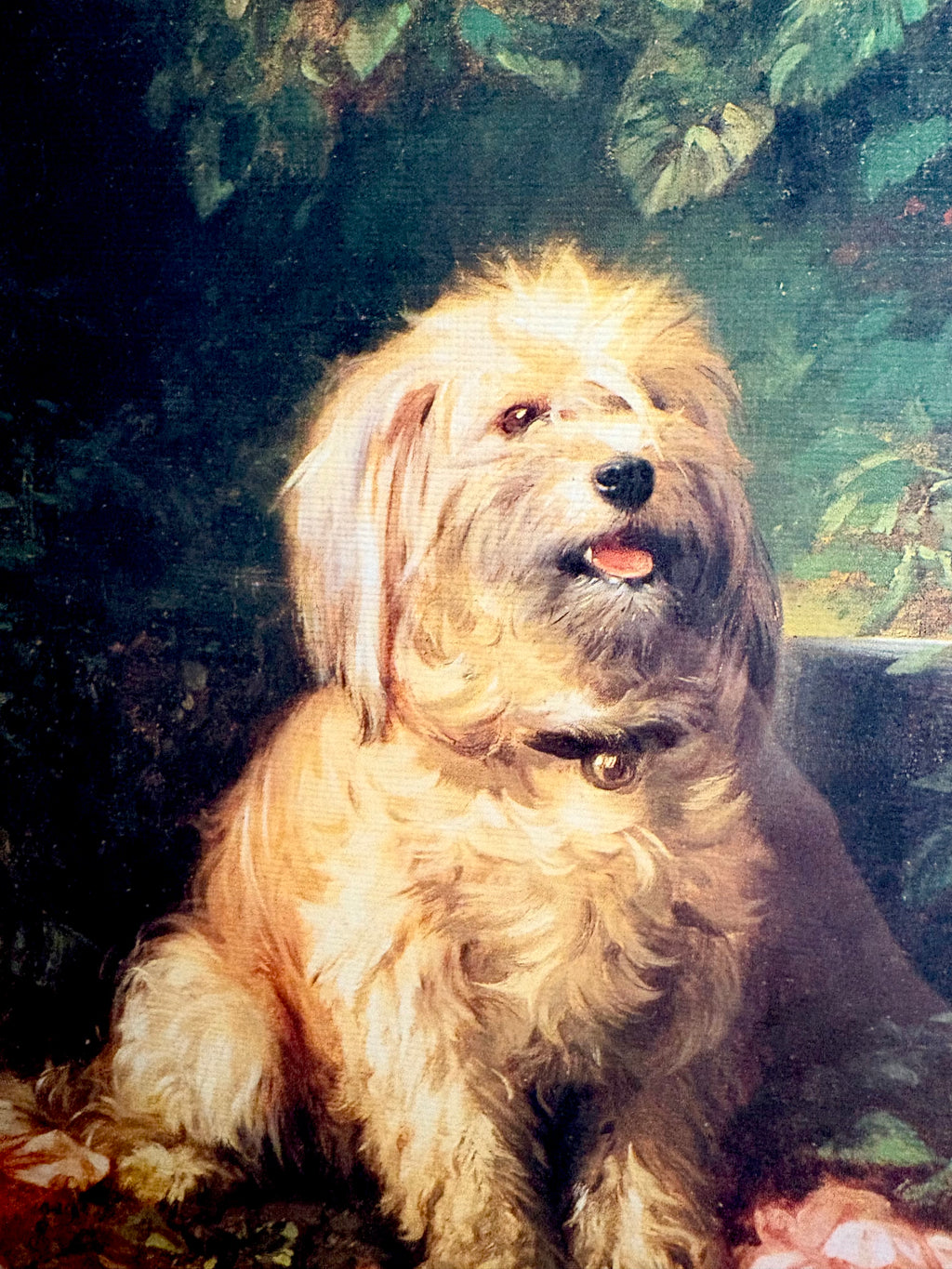 Vintage print, “Faithful Friend", French, dog, Louis-Eugène Lambert, framed art