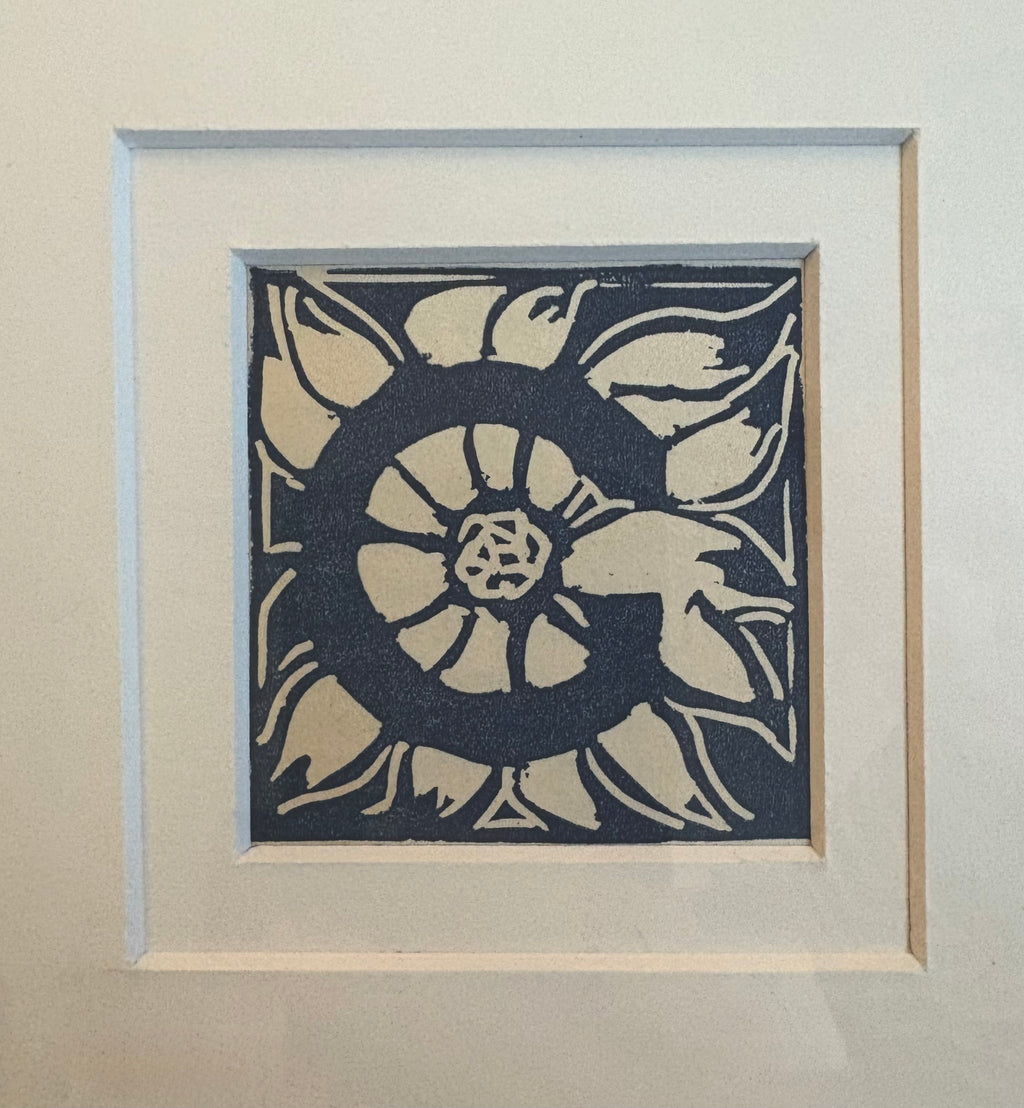 1920s Original Margaret Preston woodblock print, “Letter C”, antique framed art