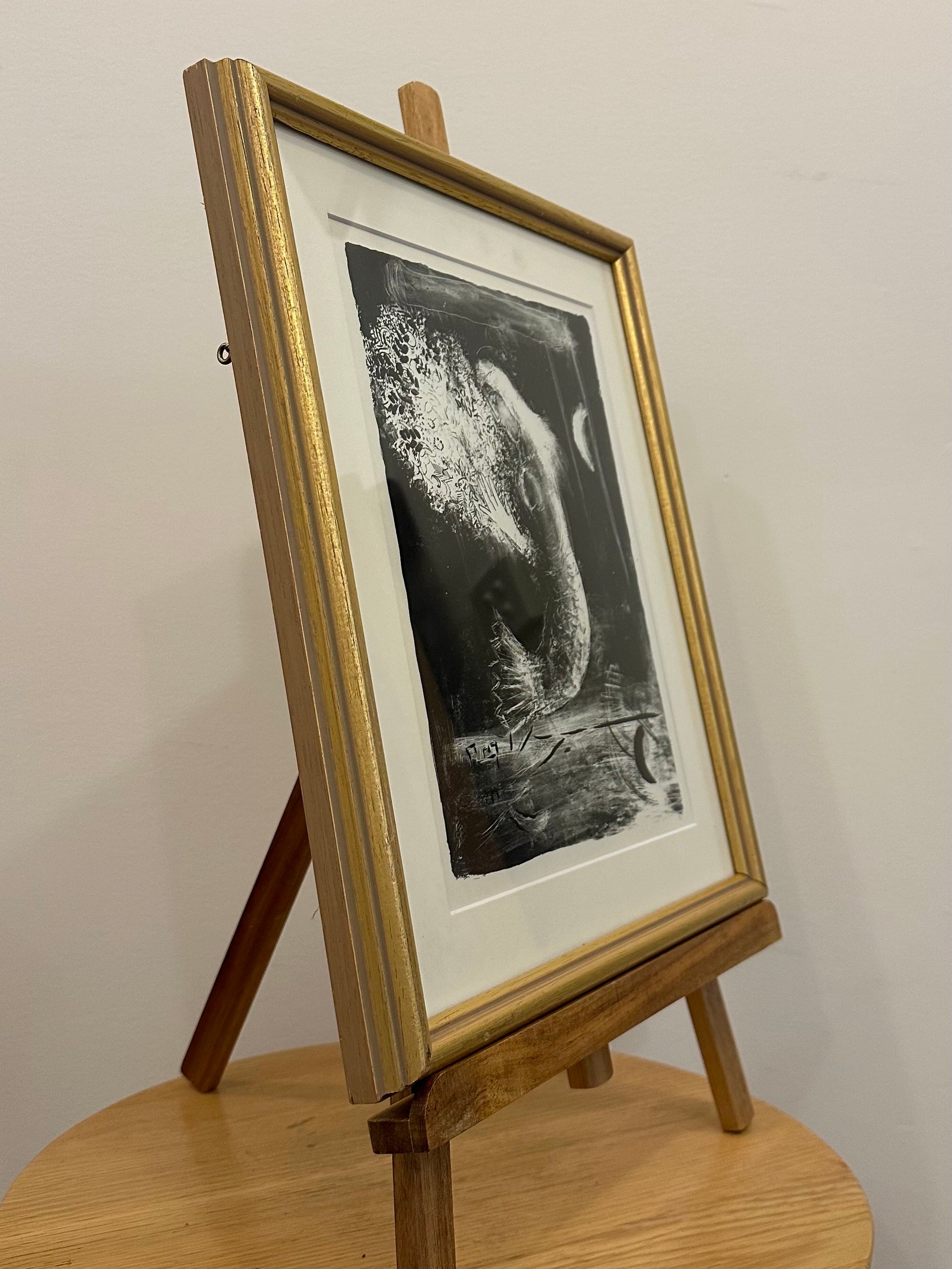 1950s vintage print, Marc Chagall, Mermaid, framed art, Mid-Century