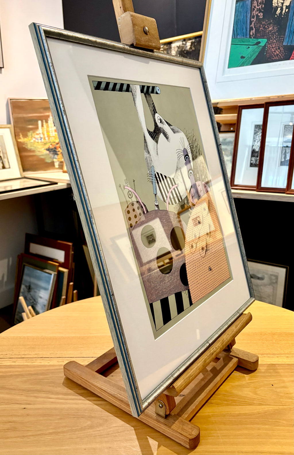 1970s Alexander Stitt limited edition lithographic print 58/350, framed vintage art