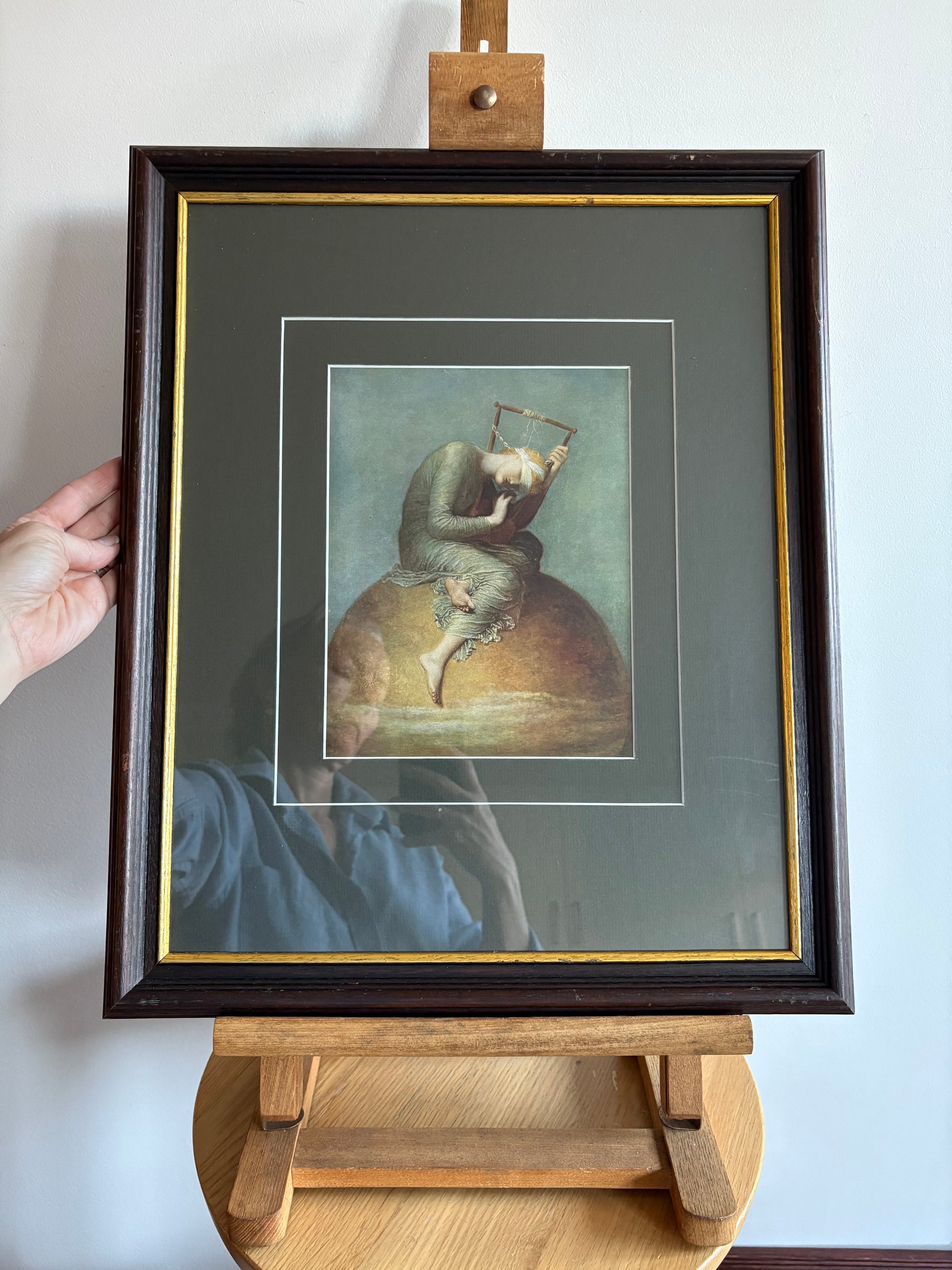1950s vintage print after George Watts “Hope”, framed artwork, Symbolism