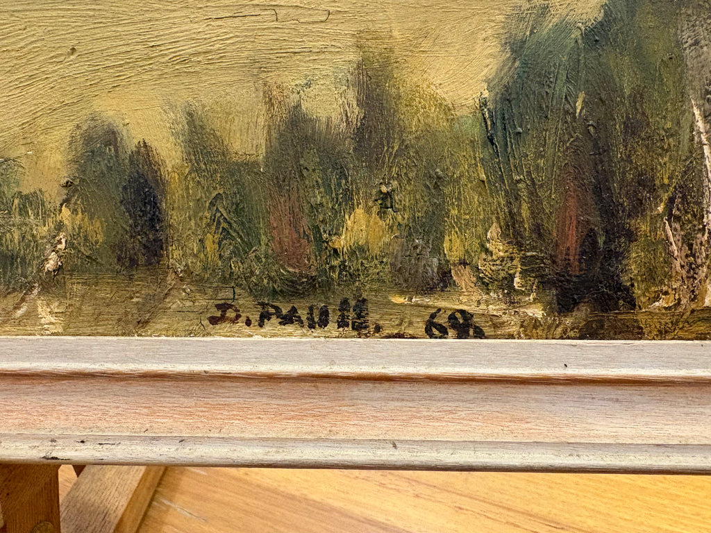 Mid Century original Australian landscape painting, signed framed artwork
