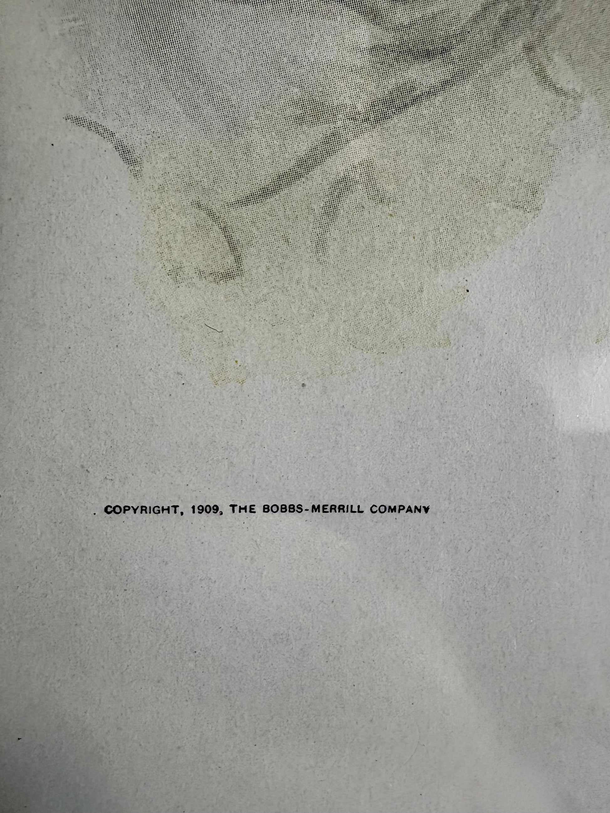 1909 Antique Harrison Fisher print, Bobbs-Merrill, framed vintage art, woman with feathered hat