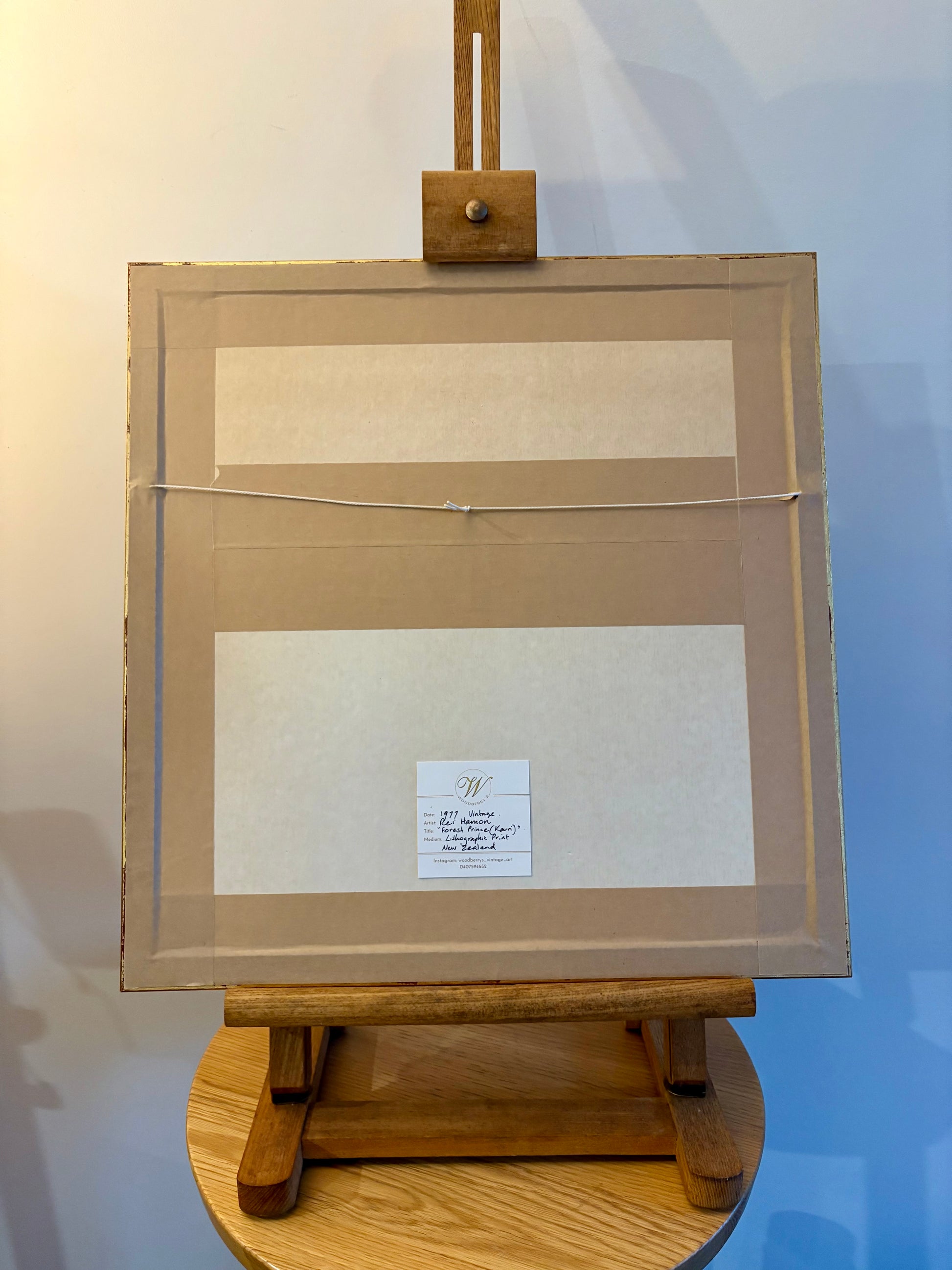 1977 Rei Hamon lithographic print, "Forest Prince (Kauri)", New Zealand, framed art