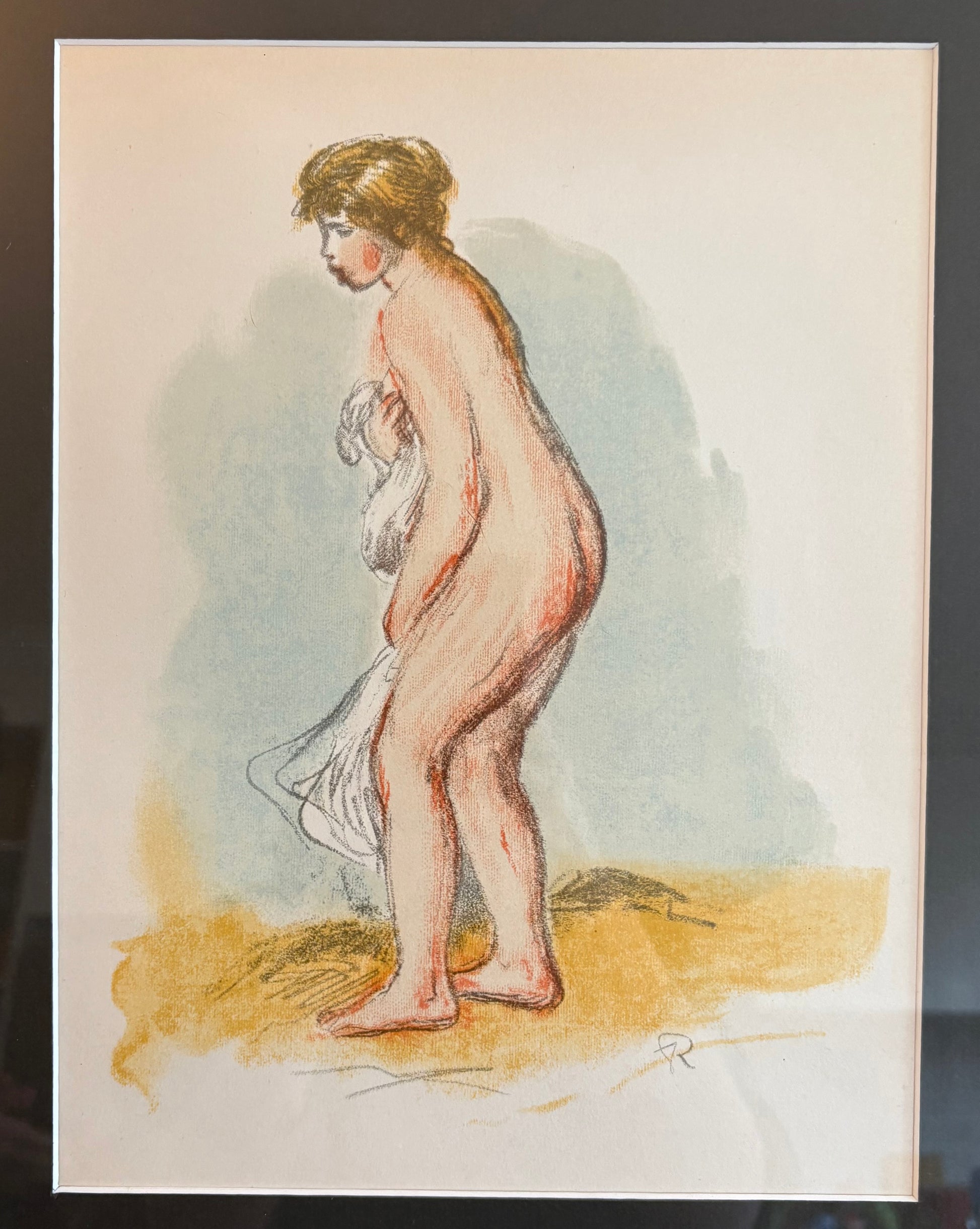 1951 Renoir Lithographic print, limited edition, French, framed vintage artwork