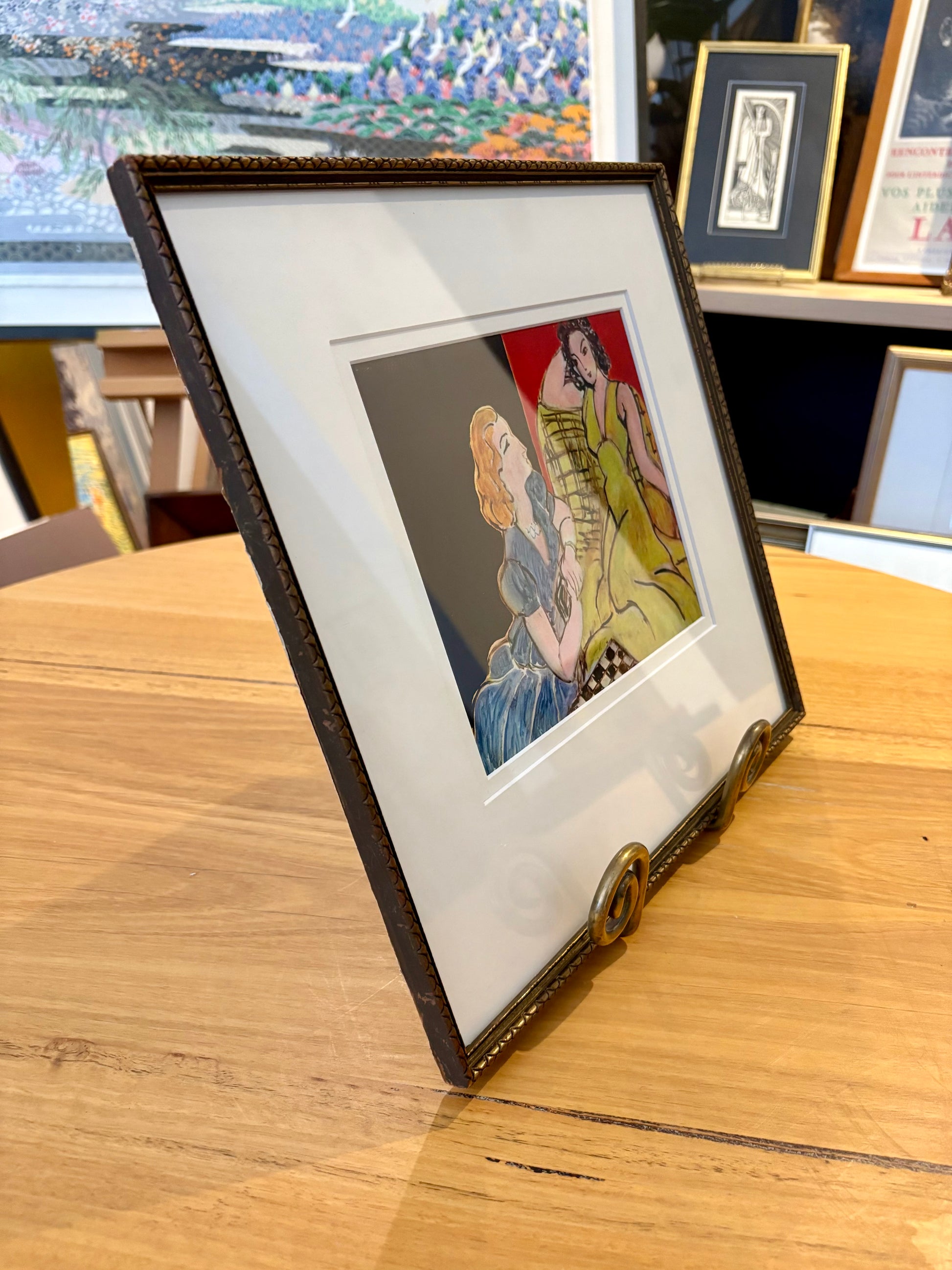 1930s Vintage Henri Matisse fine art print, "The Conversation", framed art, mid-century wall art