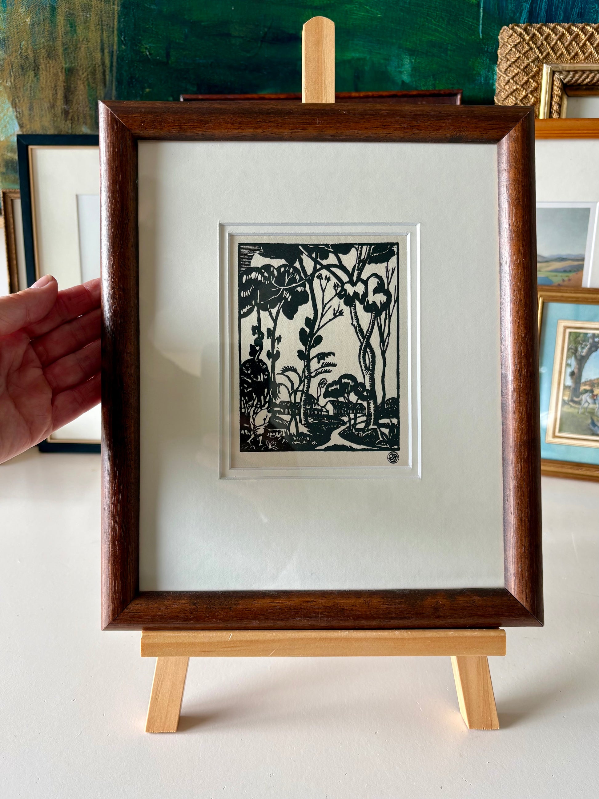 1920s antique print after Roger-Maurice Grillon, French framed vintage art