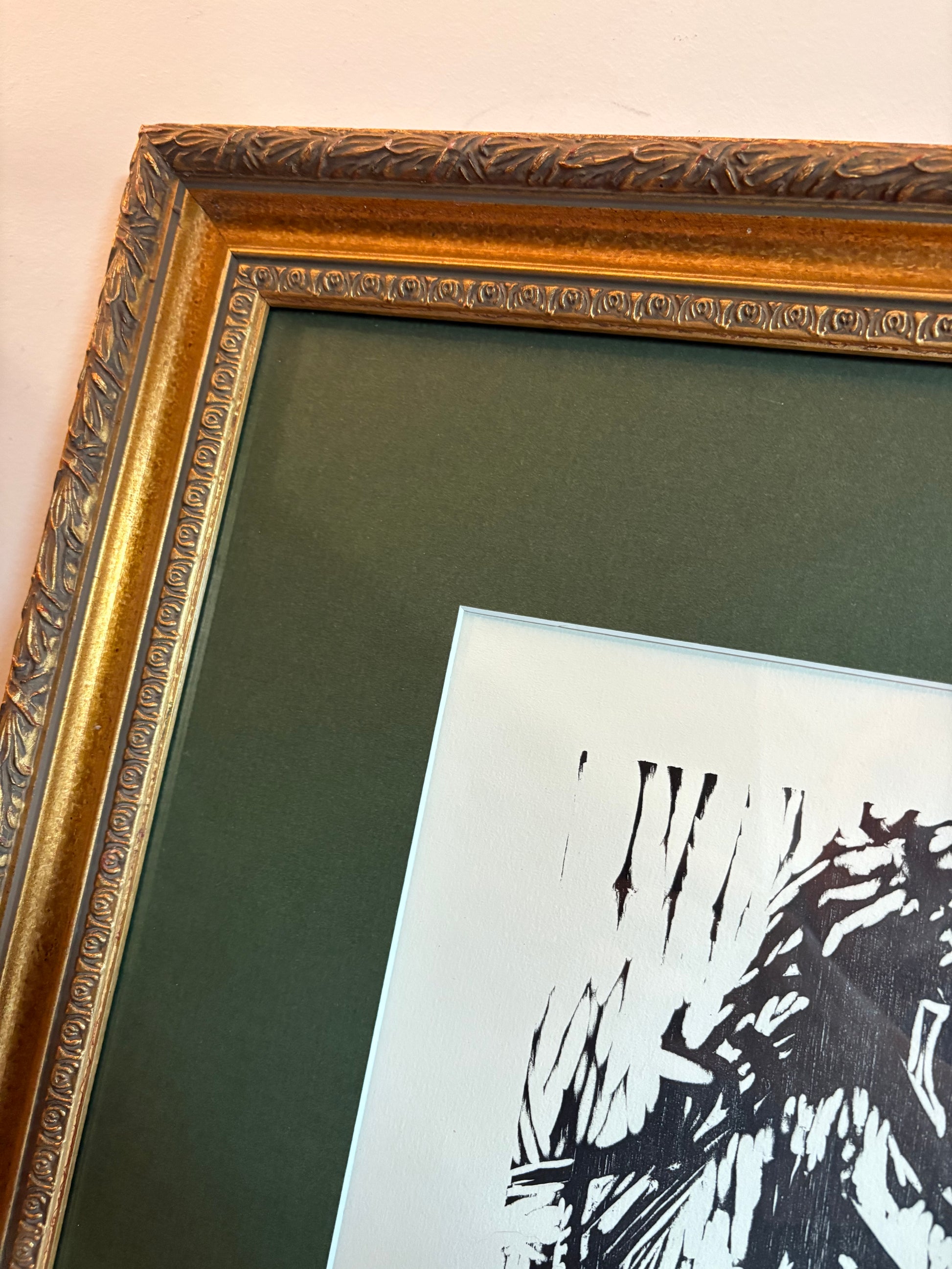 1985 Original Paul Peisley linocut print, signed, artist's proof, portrait