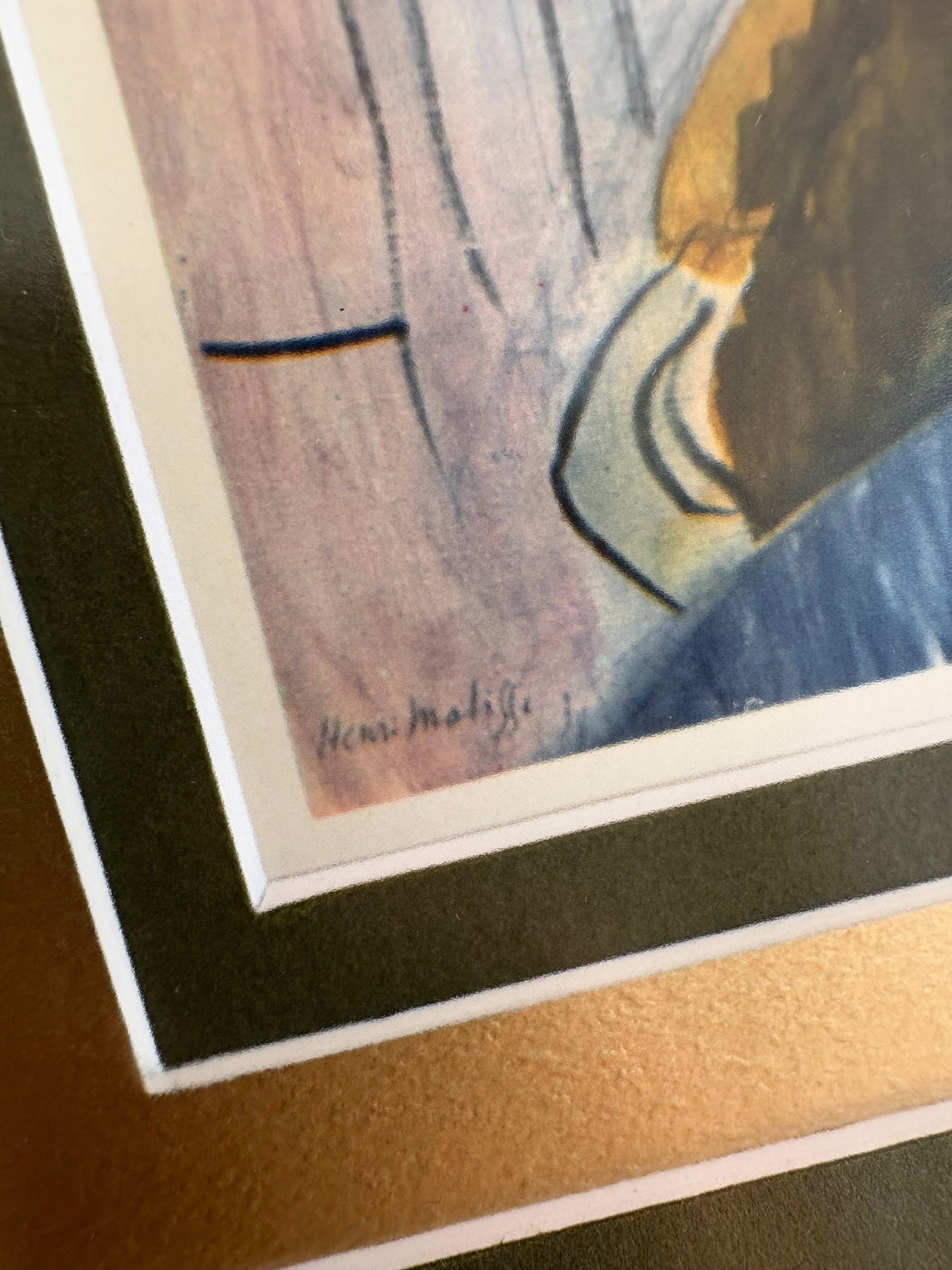 1939 Vintage Henri Matisse fine art print, "Woman in Blue", framed art, mid-century wall art