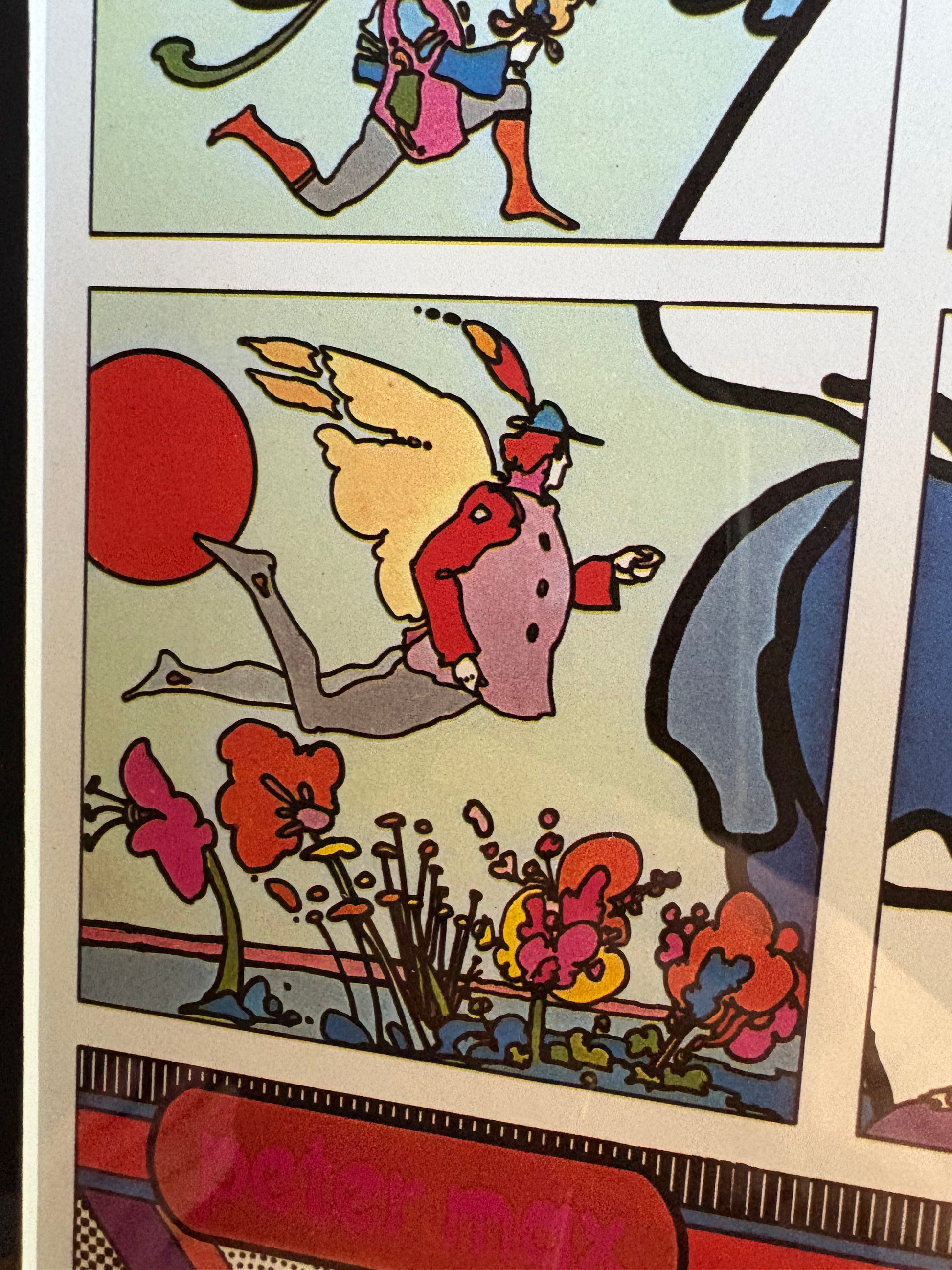 1970s vintage Peter Max print, London Arts poster, psychedelic, framed art