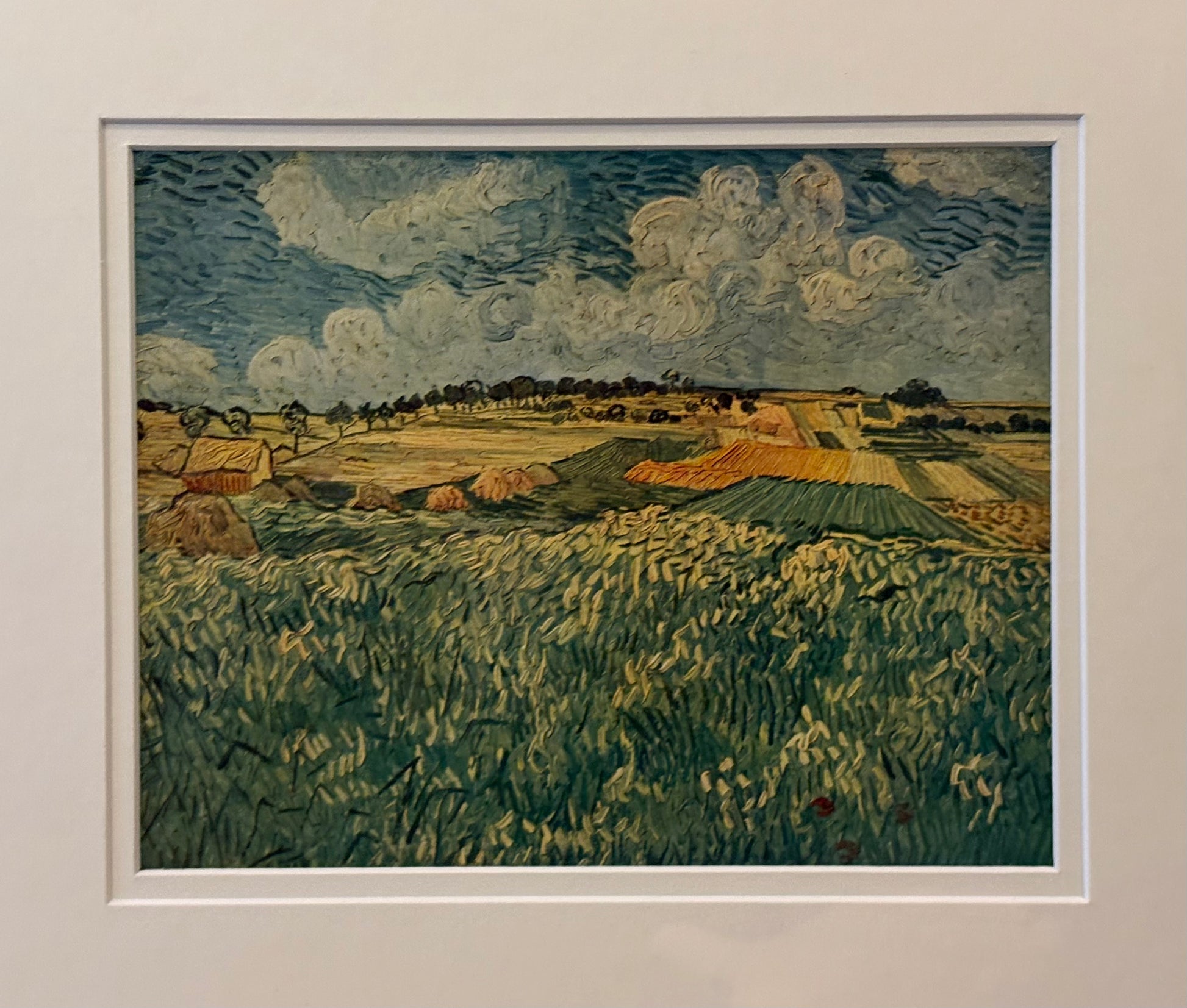 1950s Vintage print, Van Gogh, landscape, framed art