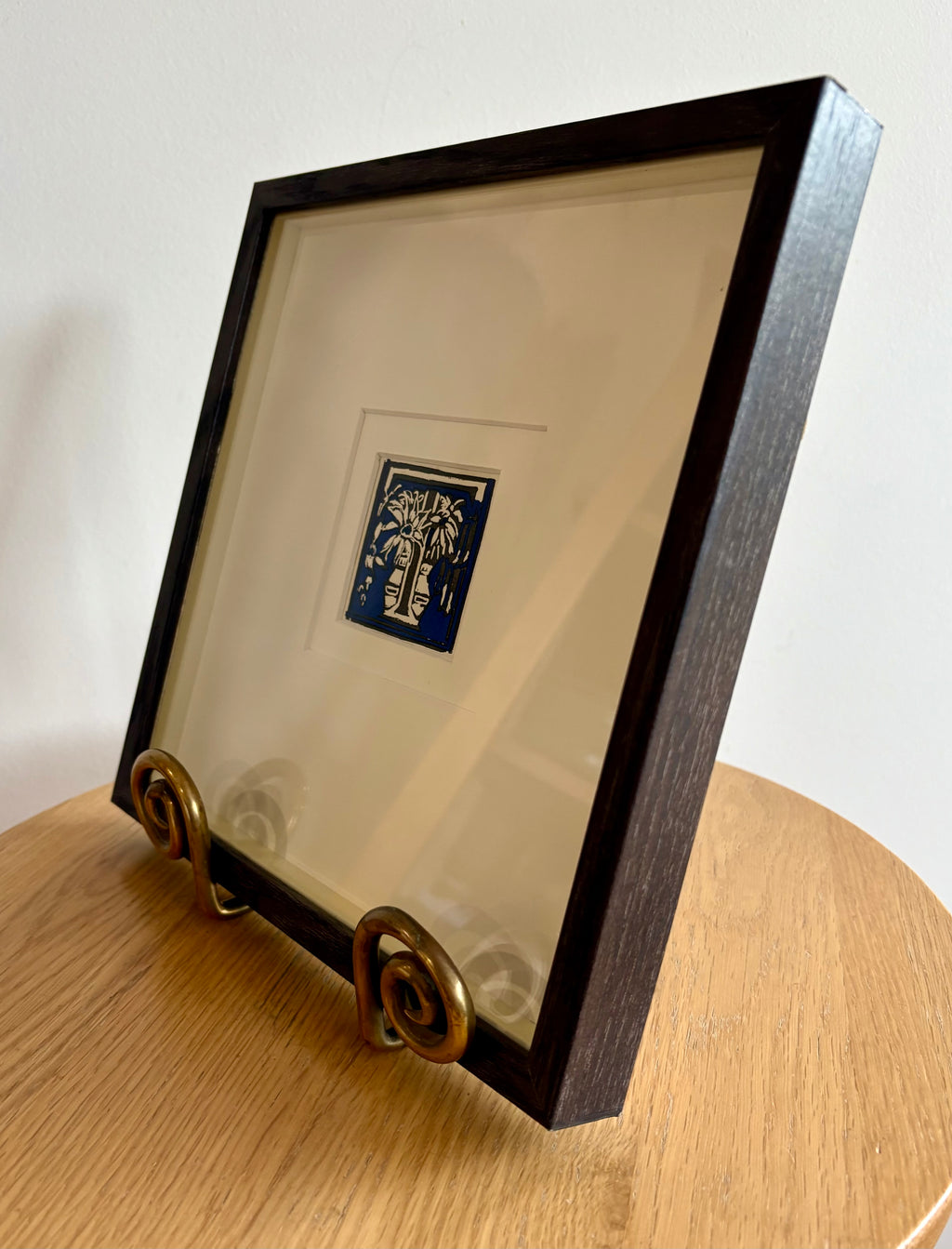 1925 Original Margaret Preston woodblock print, “Letter T”, antique framed art