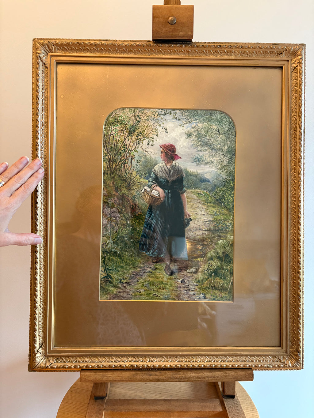 Original Victorian era watercolour painting attributed to Agnes Rose Bouvier Nicholl