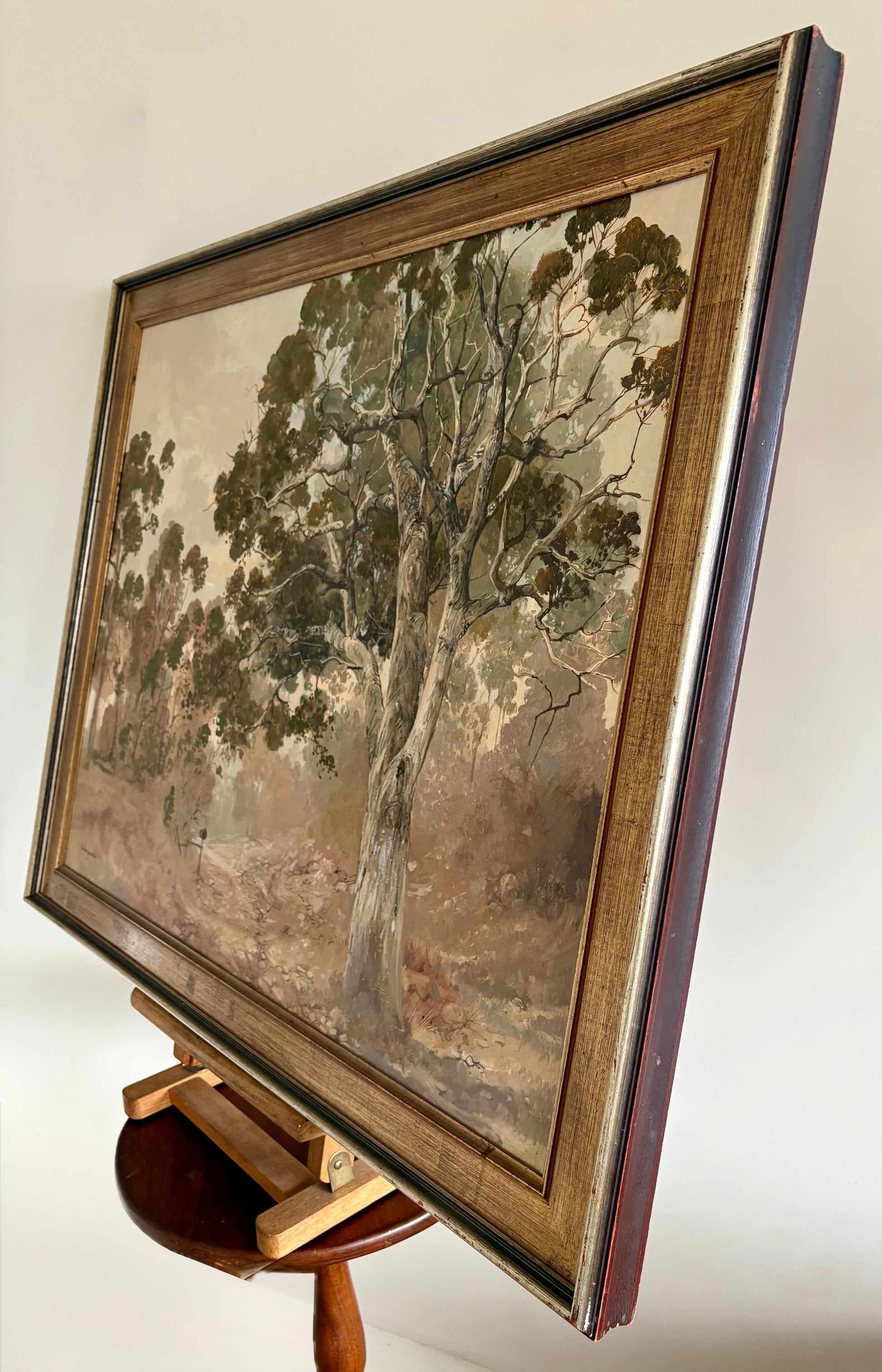 Large 1970s Kerry Collingwood Australian landscape painting, vintage framed art