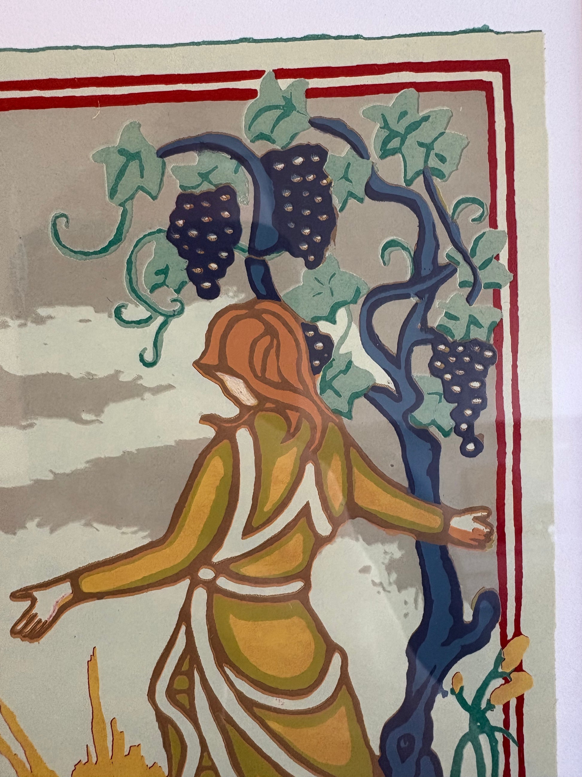 Original silk-screen print, D Thompson, 1994, framed art 18/20