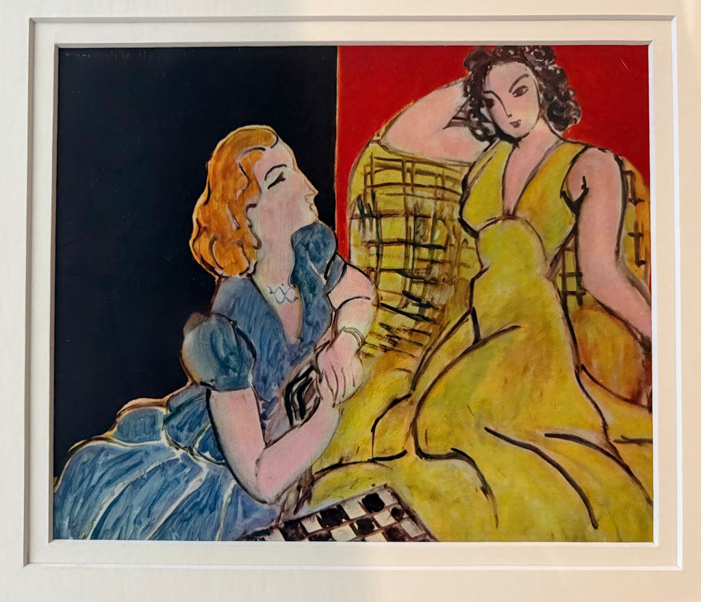 1930s Vintage Henri Matisse fine art print, "The Conversation", framed art, mid-century wall art