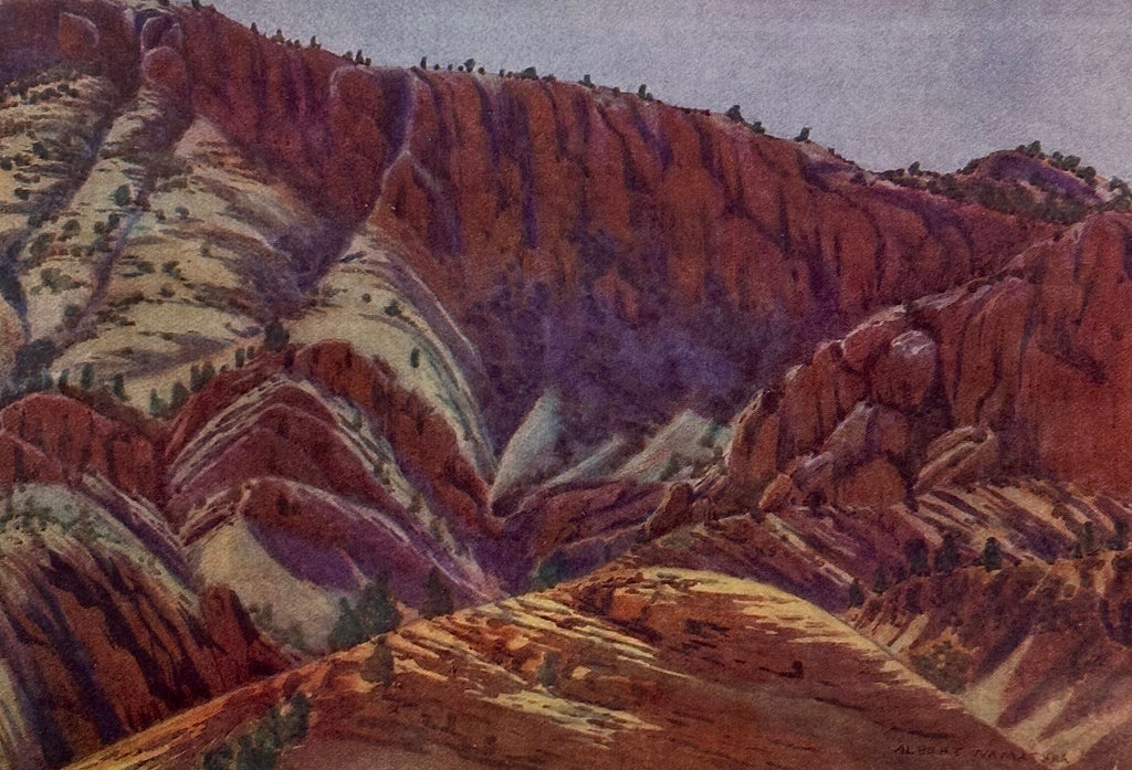 1944 Namatjira, Hermannsberg print, Central Australia. Framed mid century landscape