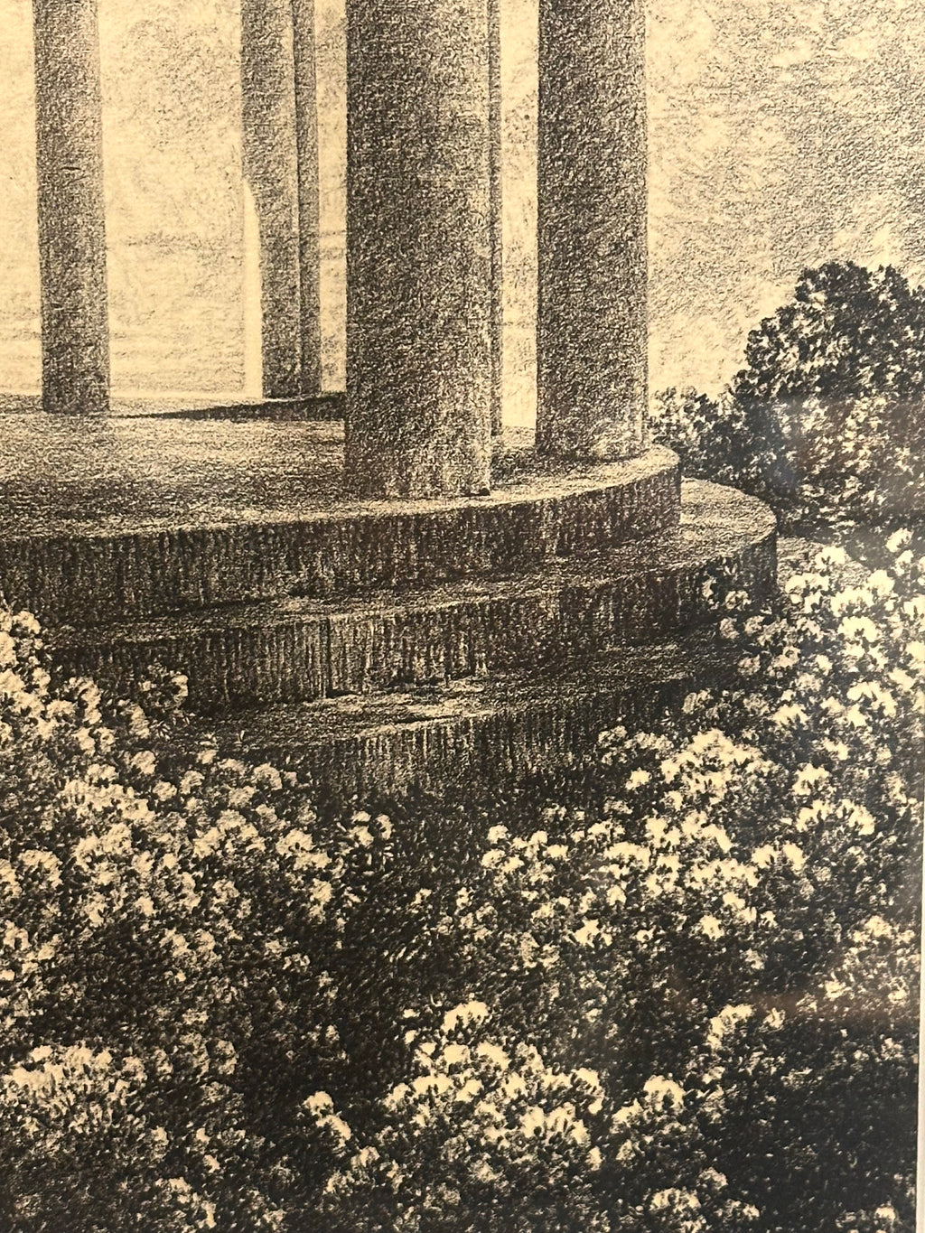 1920s Antique Hardy Wilson collotype print, Architecture, NSW, framed art