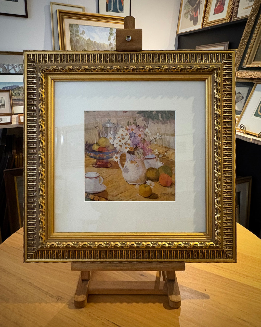 Margaret Preston gallery print, floral still-life, vintage framed art
