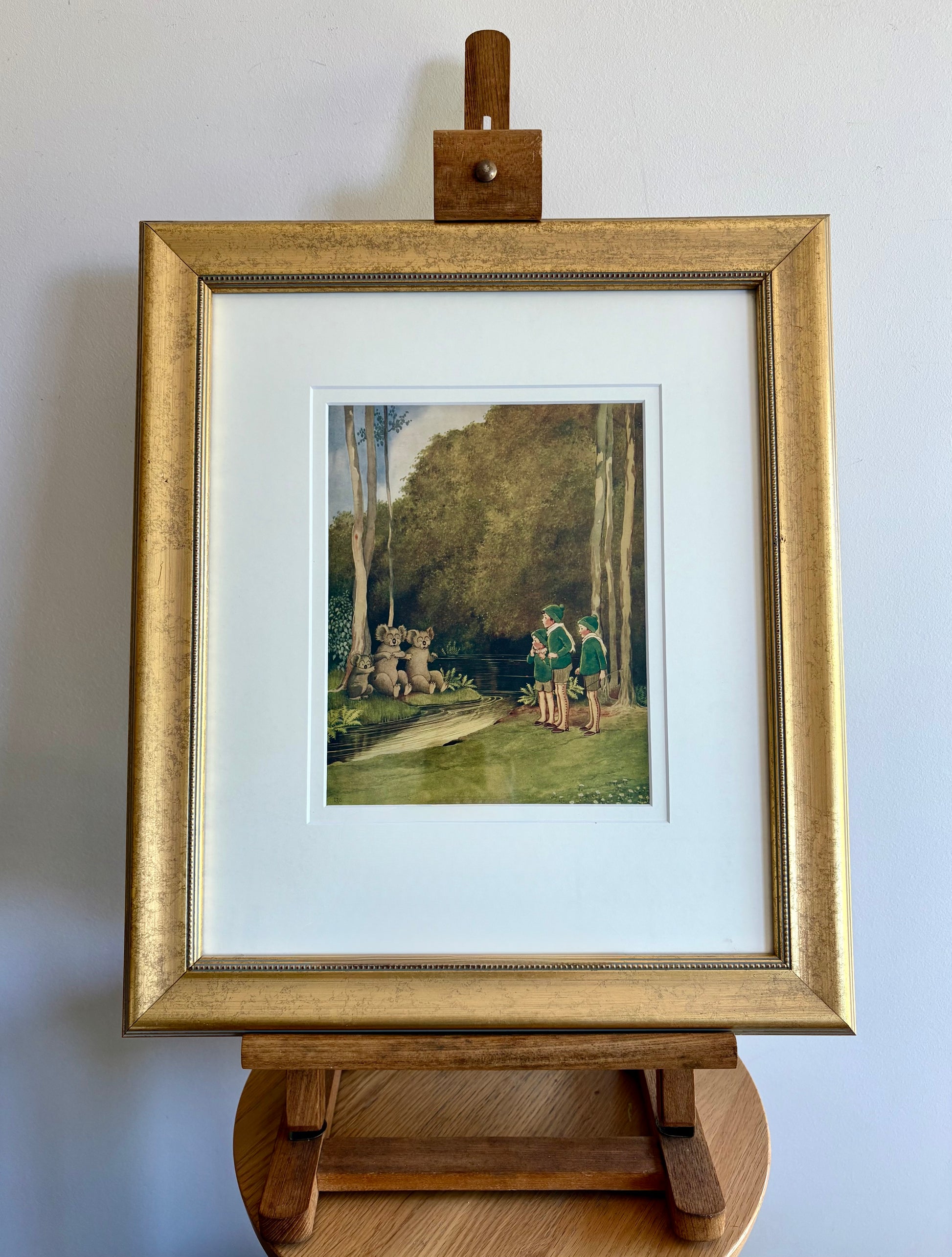 1931 Authentic antique Ida Rentoul Outhwaite print, koalas, 1st Edition UK, framed vintage art