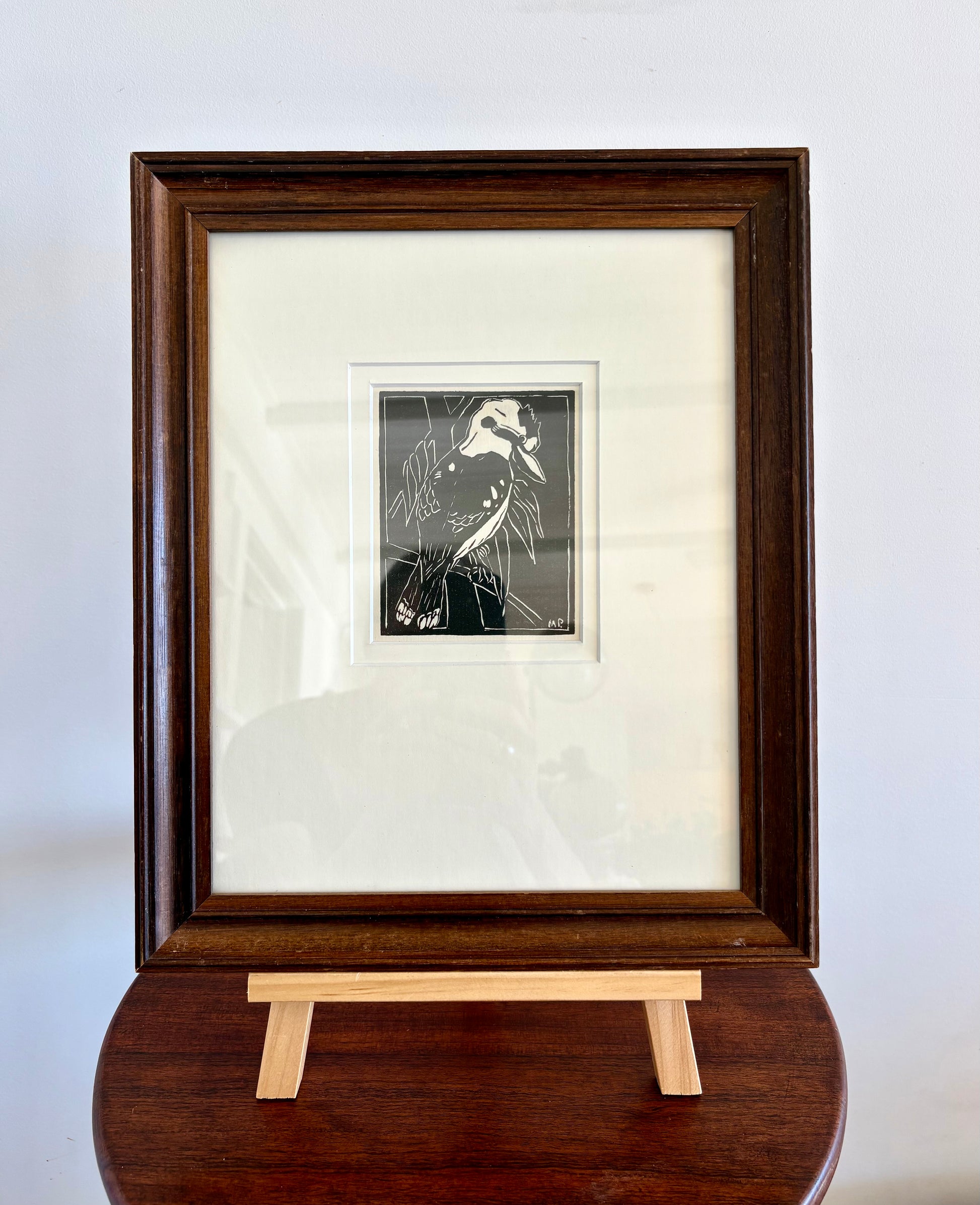 1930 Antique Margaret Preston Kookaburra print, framed vintage art