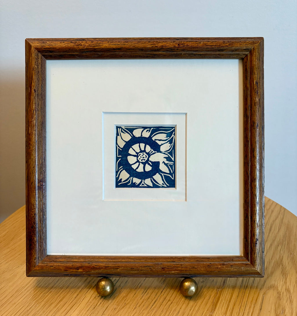 1920s Original Margaret Preston woodblock print, “Letter C”, antique framed art