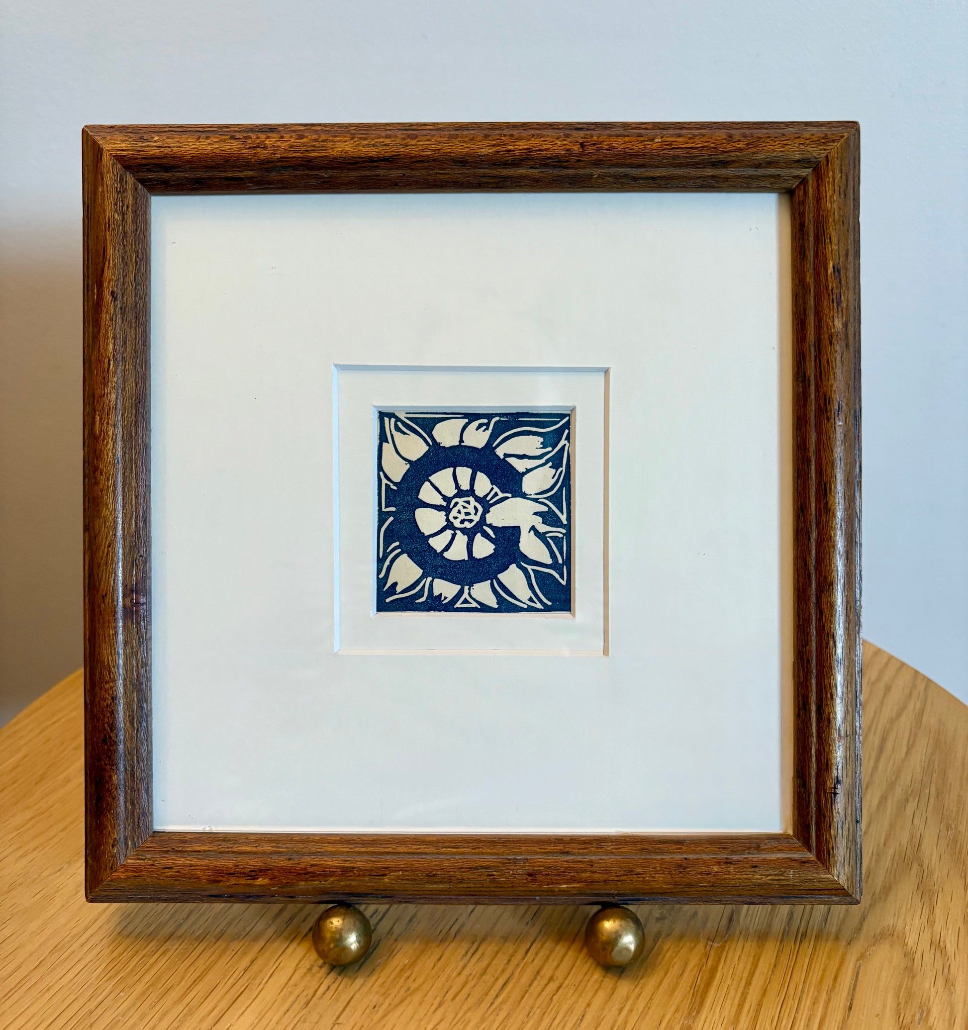 1920s Original Margaret Preston woodblock print, “Letter C”, antique framed art