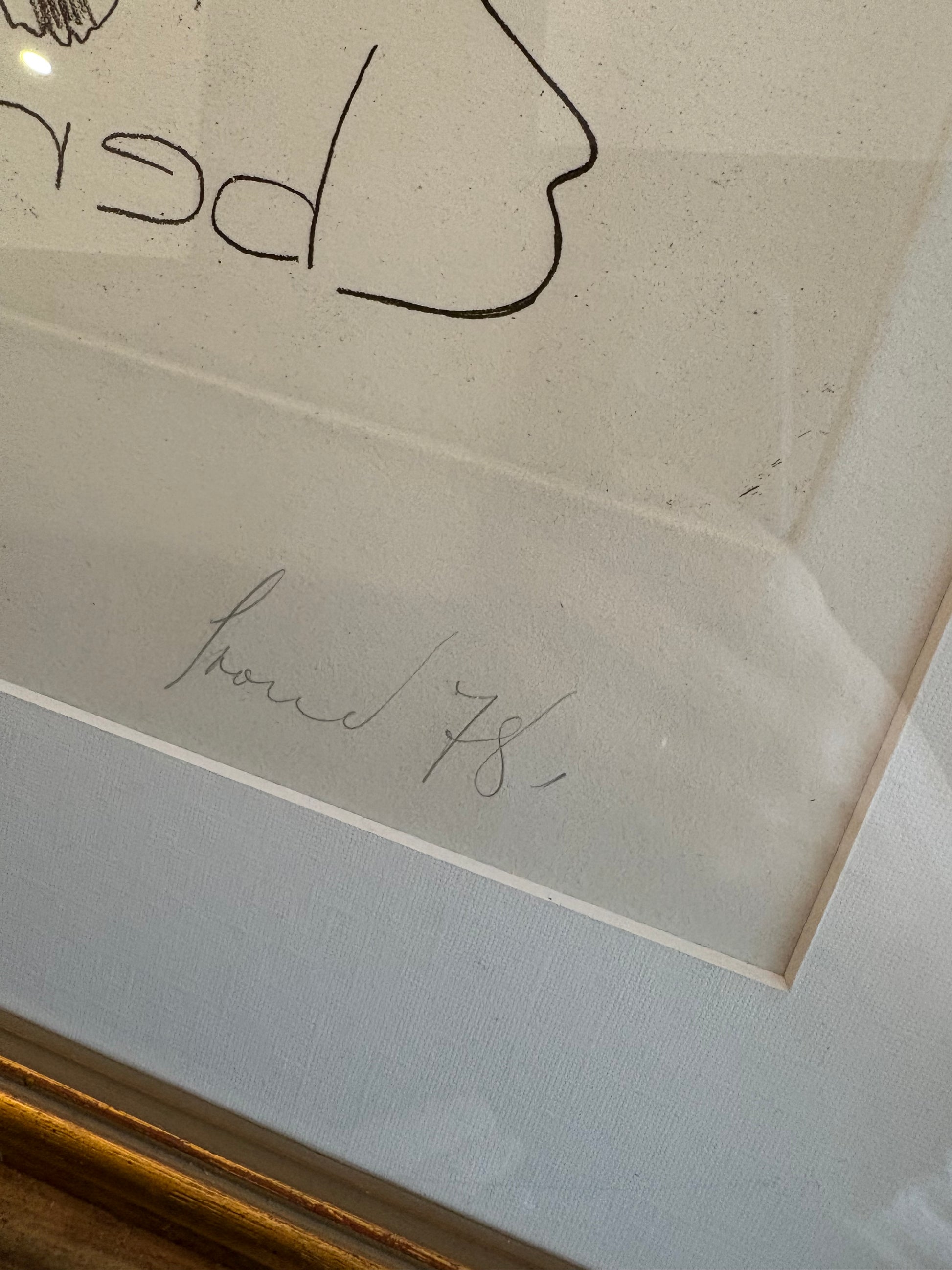 Original Geoffrey Proud intaglio etching, signed, portrait, framed vintage art 1978