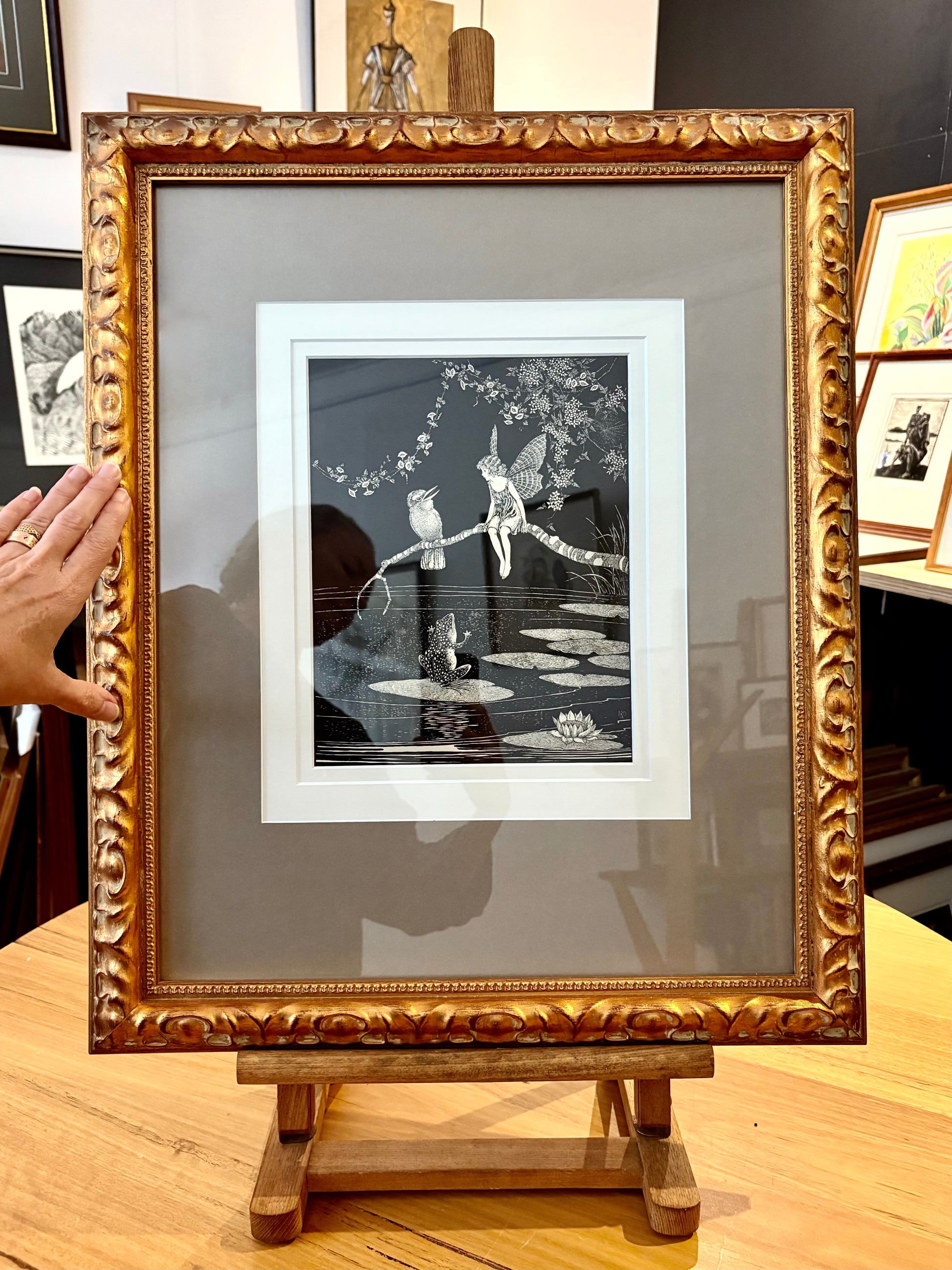 1931 Authentic antique Ida Rentoul Outhwaite print "Fairyland", 1st Edition UK, framed vintage art