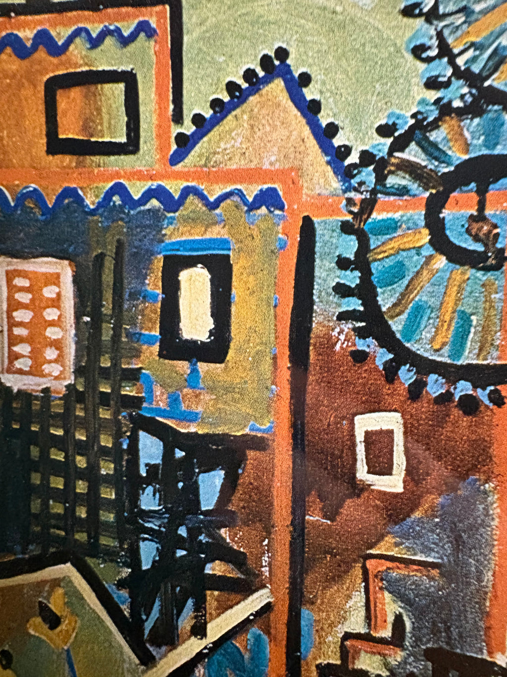 1950s Picasso print, vintage framed art, “Paysage” Mid Century framed art