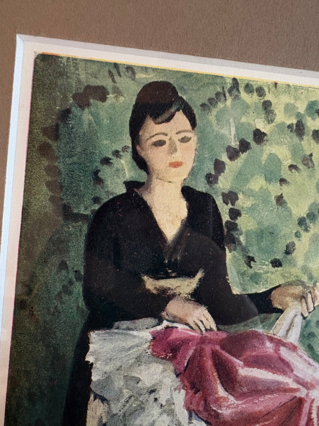 1931 Vintage print, "in the Wings", Laura Knight, ballet dancer, framed art