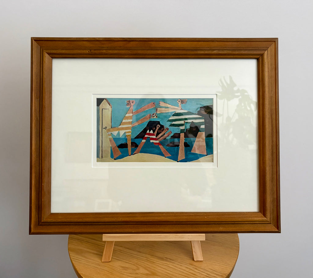 1960s Picasso print, vintage framed art, “Bathers” Mid Century